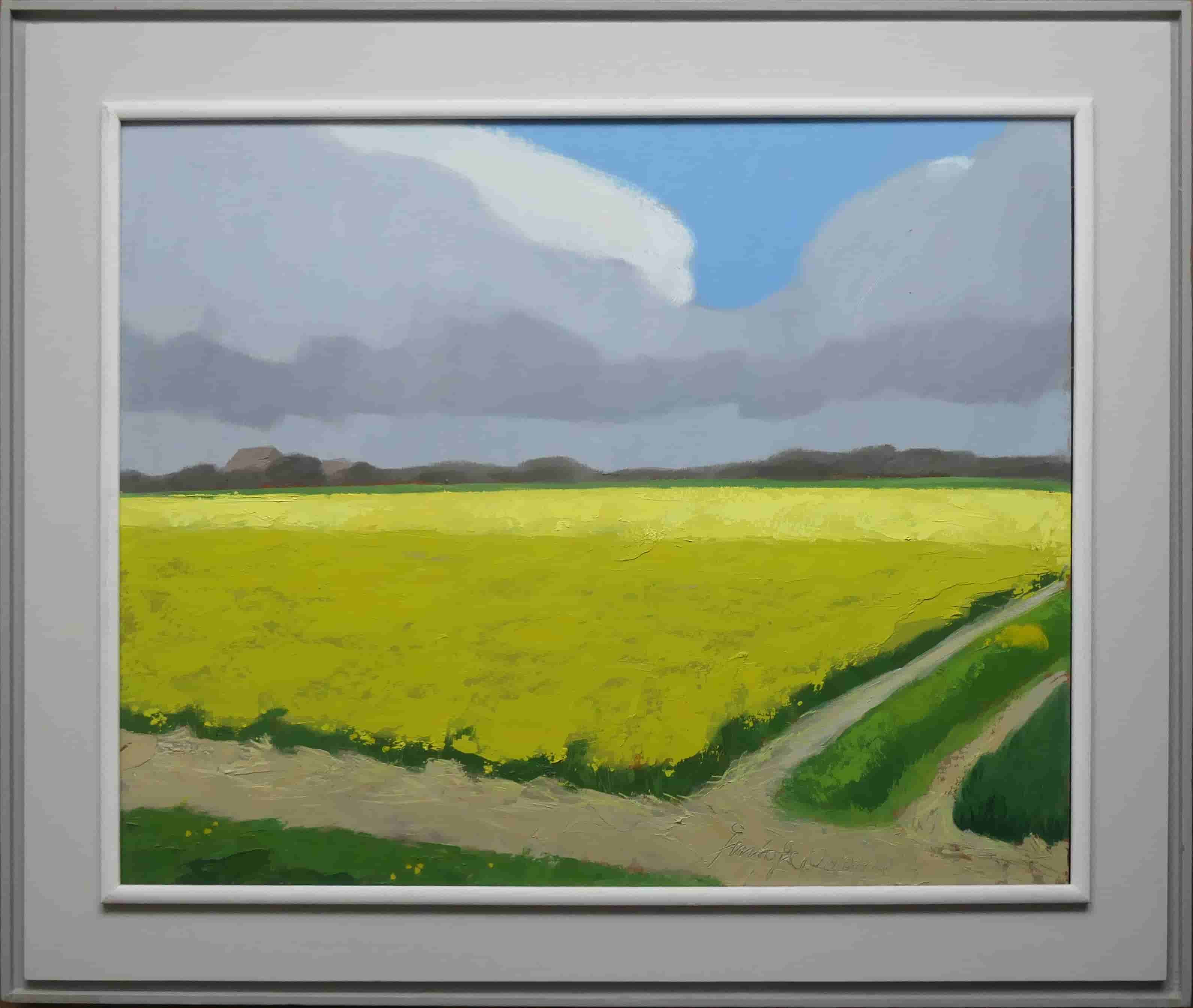 Jentsje Popma - Koolzaadveld in Friesland (met lijst)