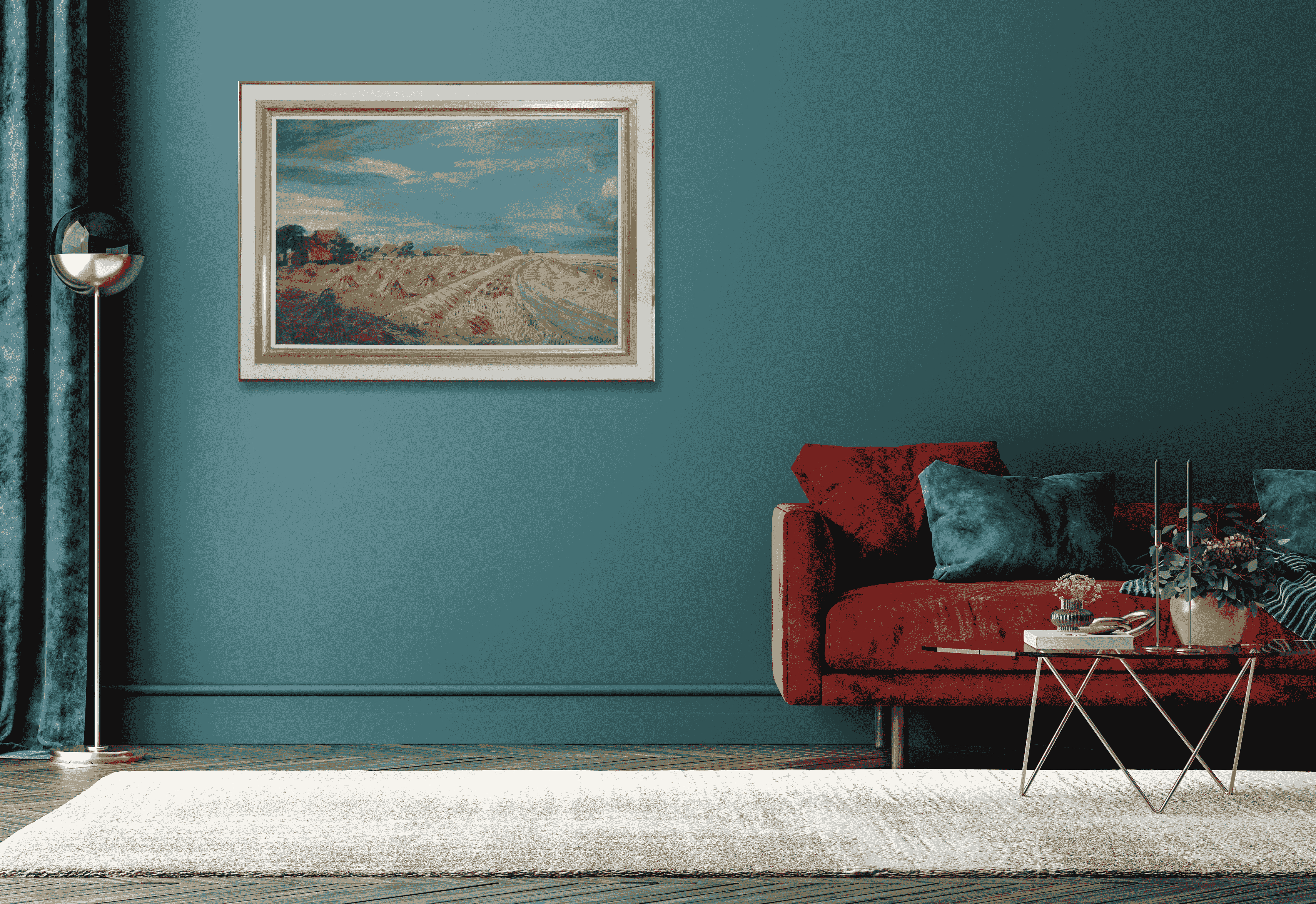 Marius Richters - Korenschoven in de omgeving van Rotterdam (in interieur)