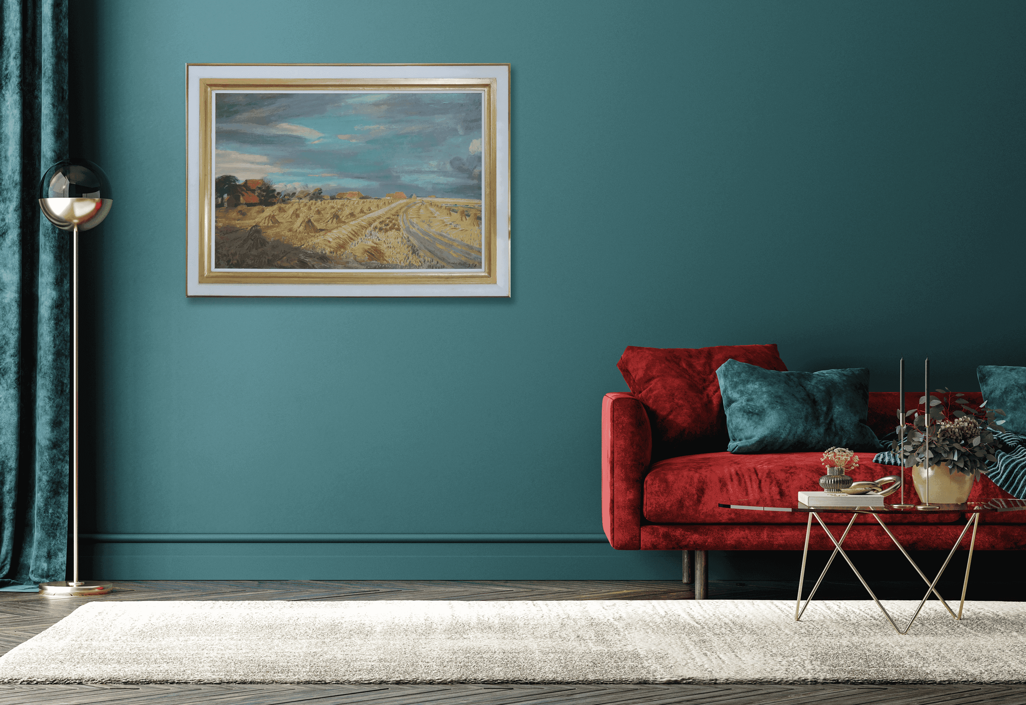 Marius Richters - Korenschoven in de omgeving van Rotterdam (in interieur)