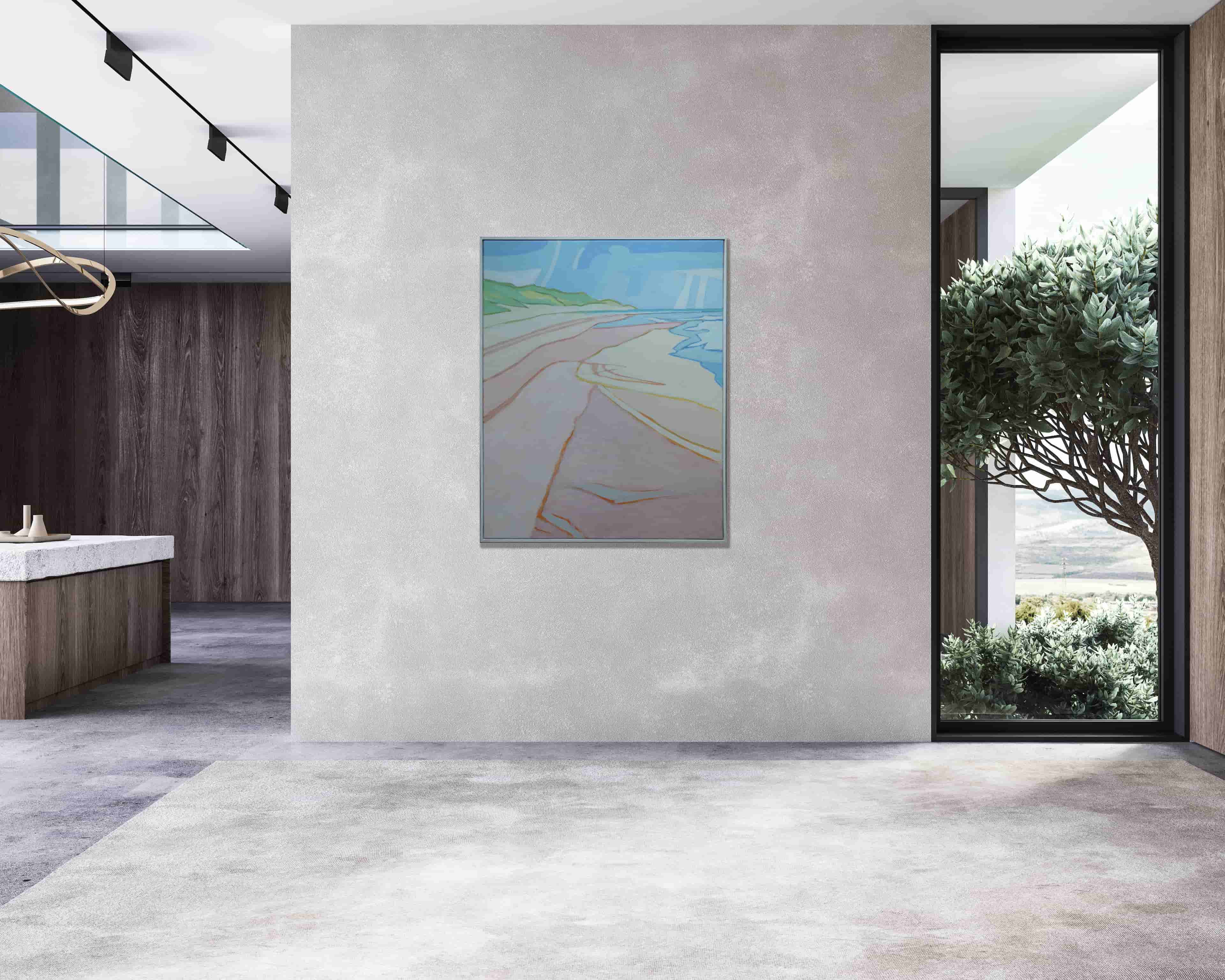 Paul Overhaus - Kustlijn met strand en duinen (met lijst)