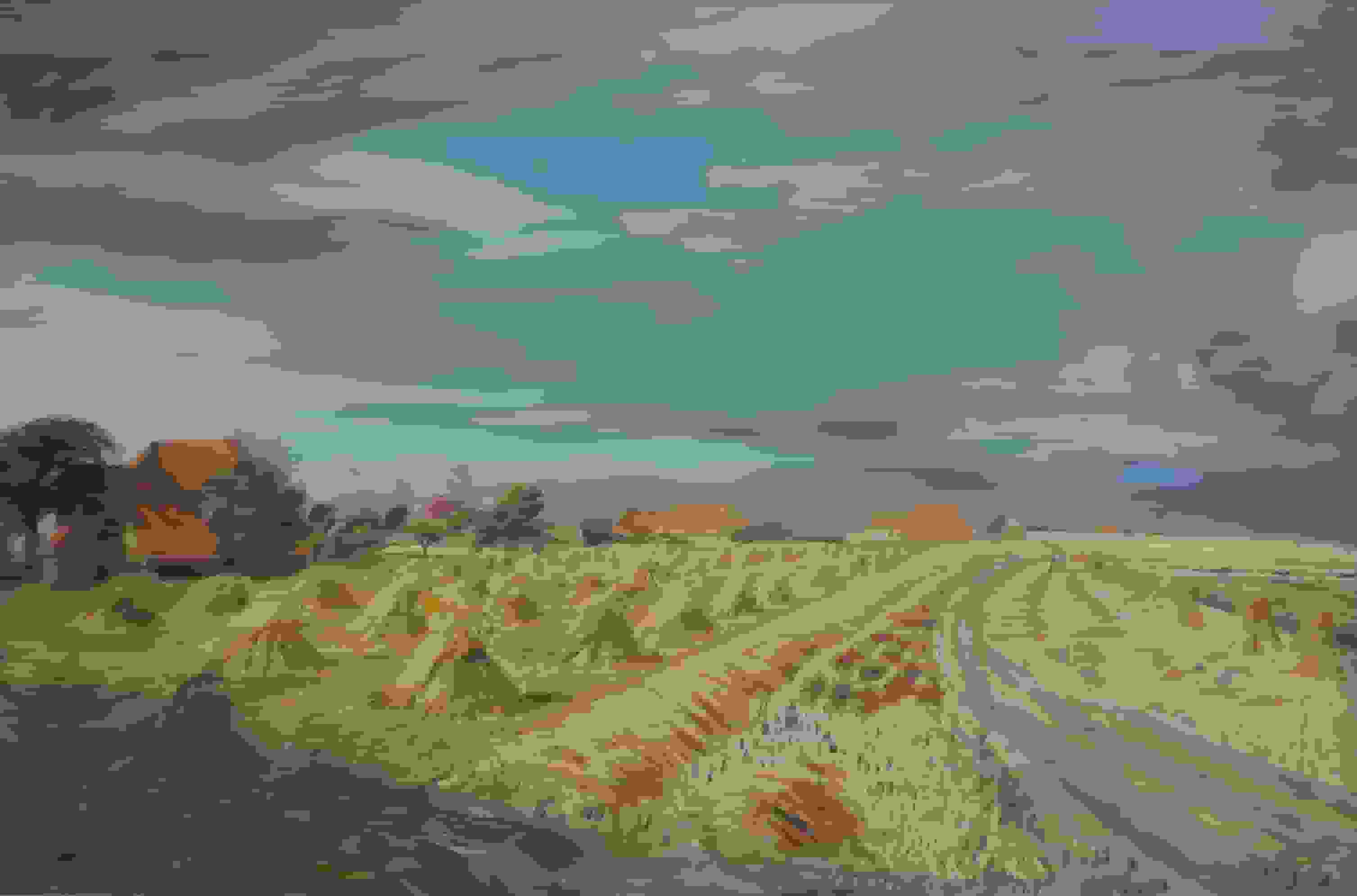 Marius Richters - Korenschoven in de omgeving van Rotterdam (zonder lijst)