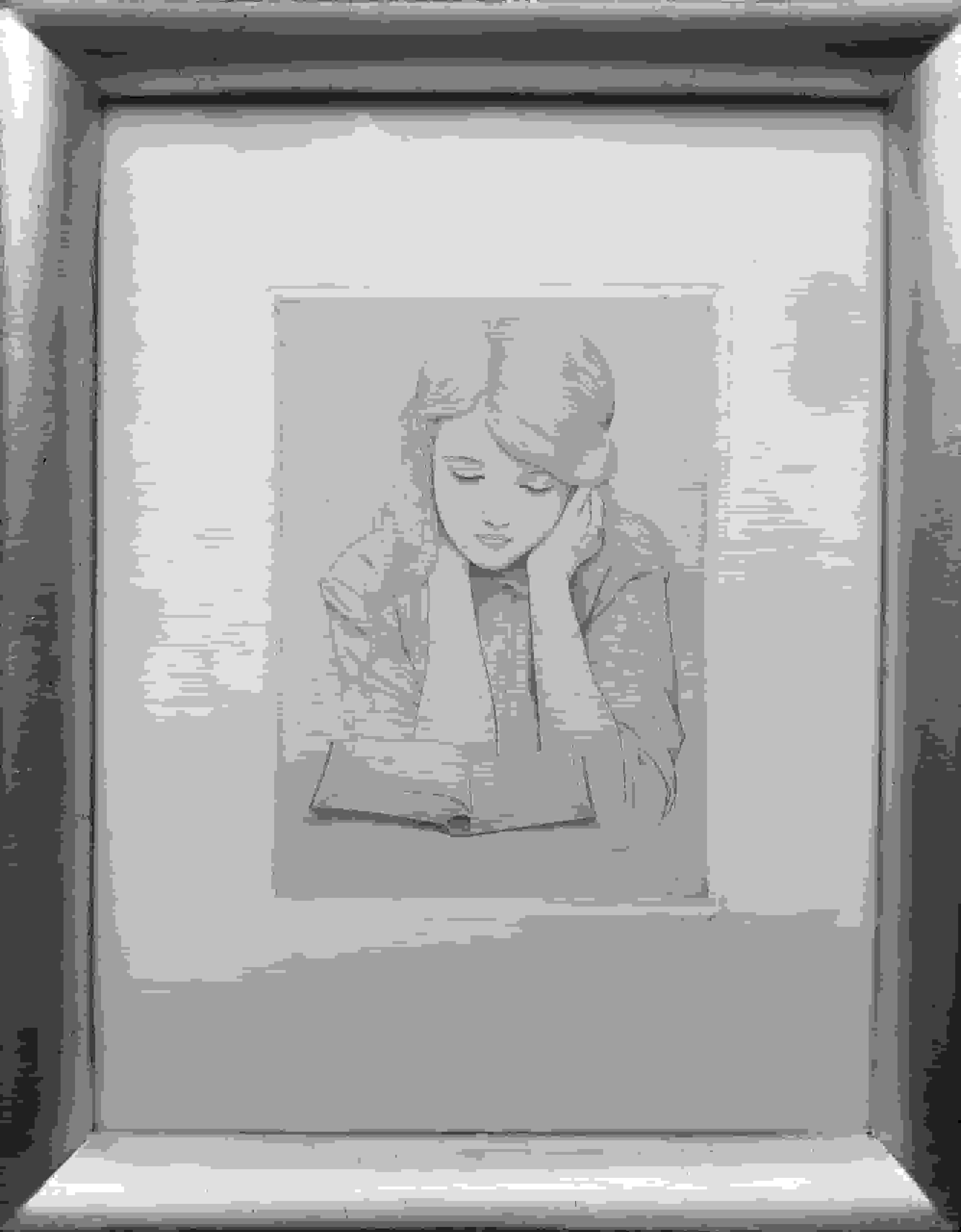 Jan Heyse - Lezend meisje (met lijst)