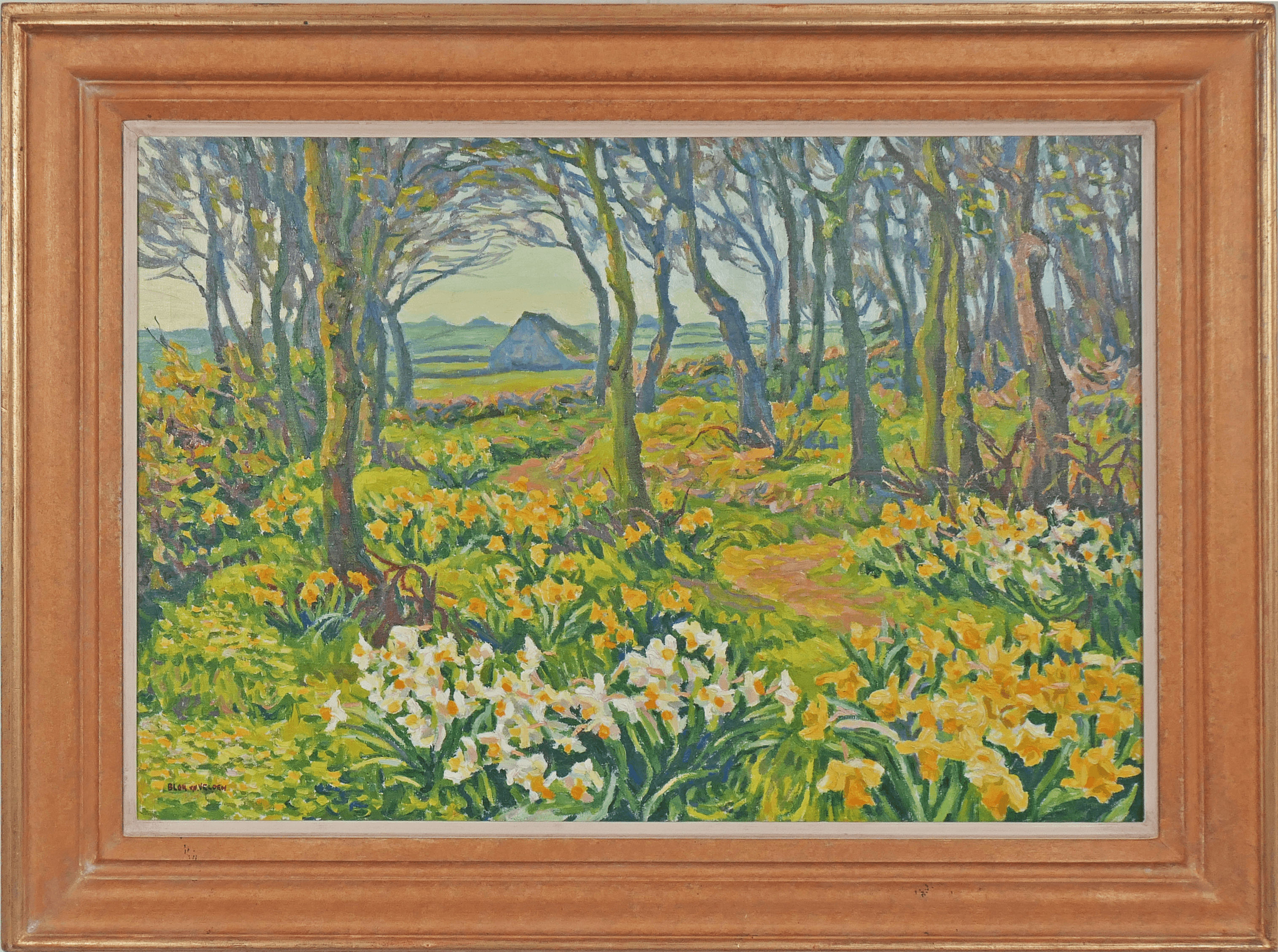 Ad Blok van der Velden - Bosje op Texel (met lijst)