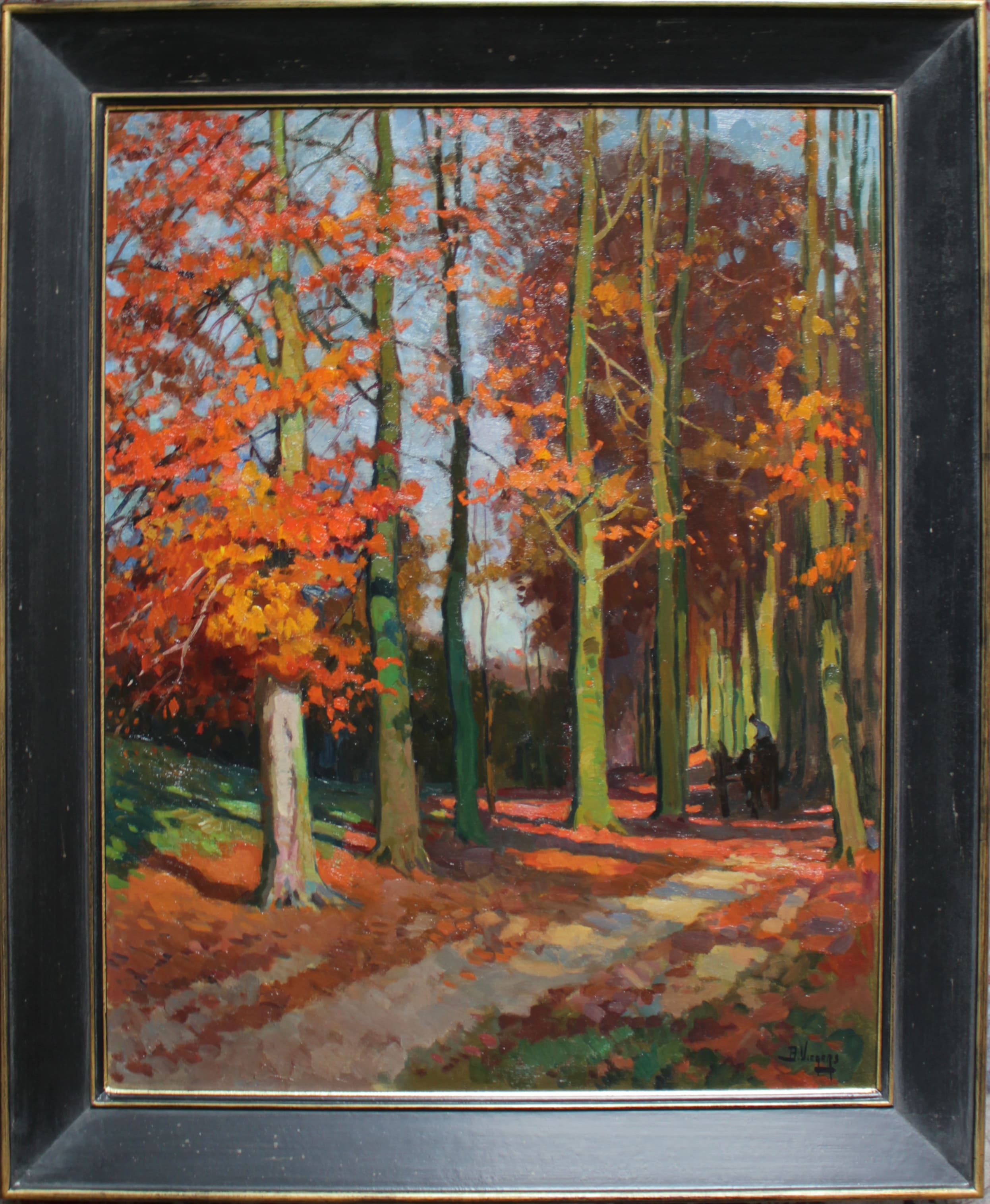 Een zonnige herfstdag in het bos zonder lijst