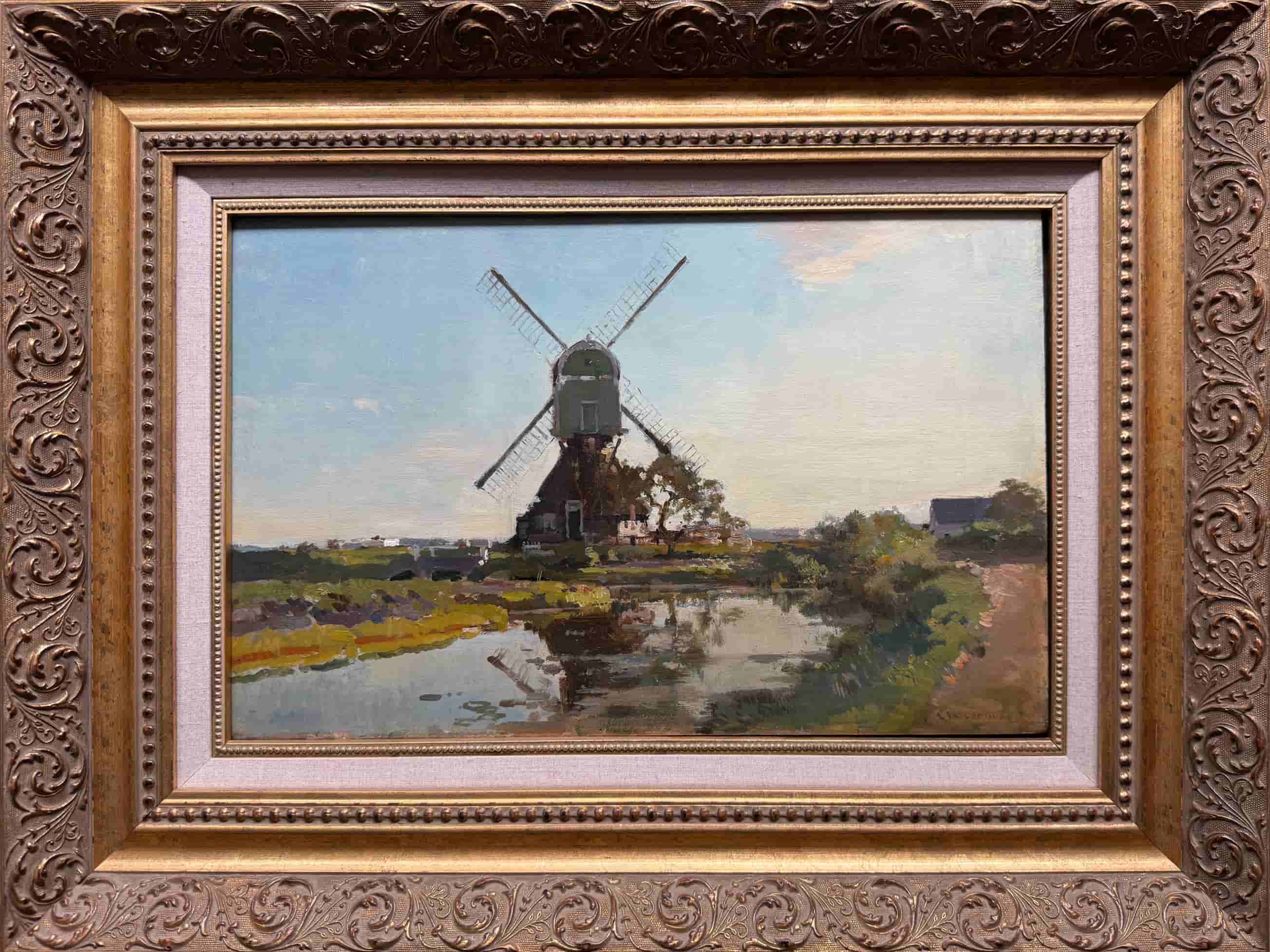 Cornelis Vreedenburgh - Wipmolen in de polder (met lijst)