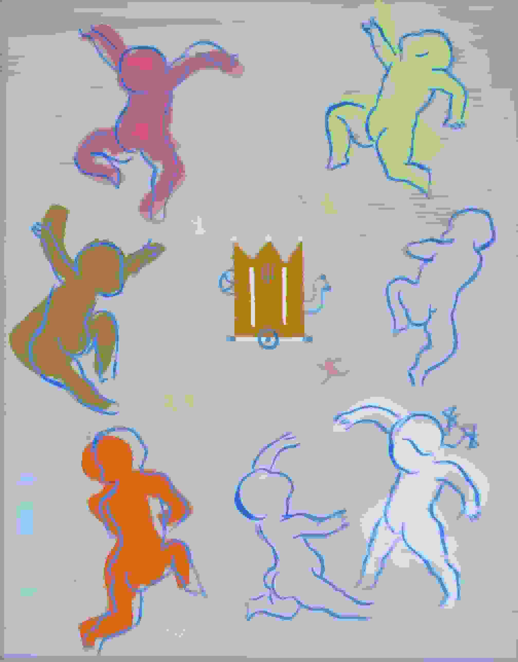 Dansende kinderen bij een draaimolen