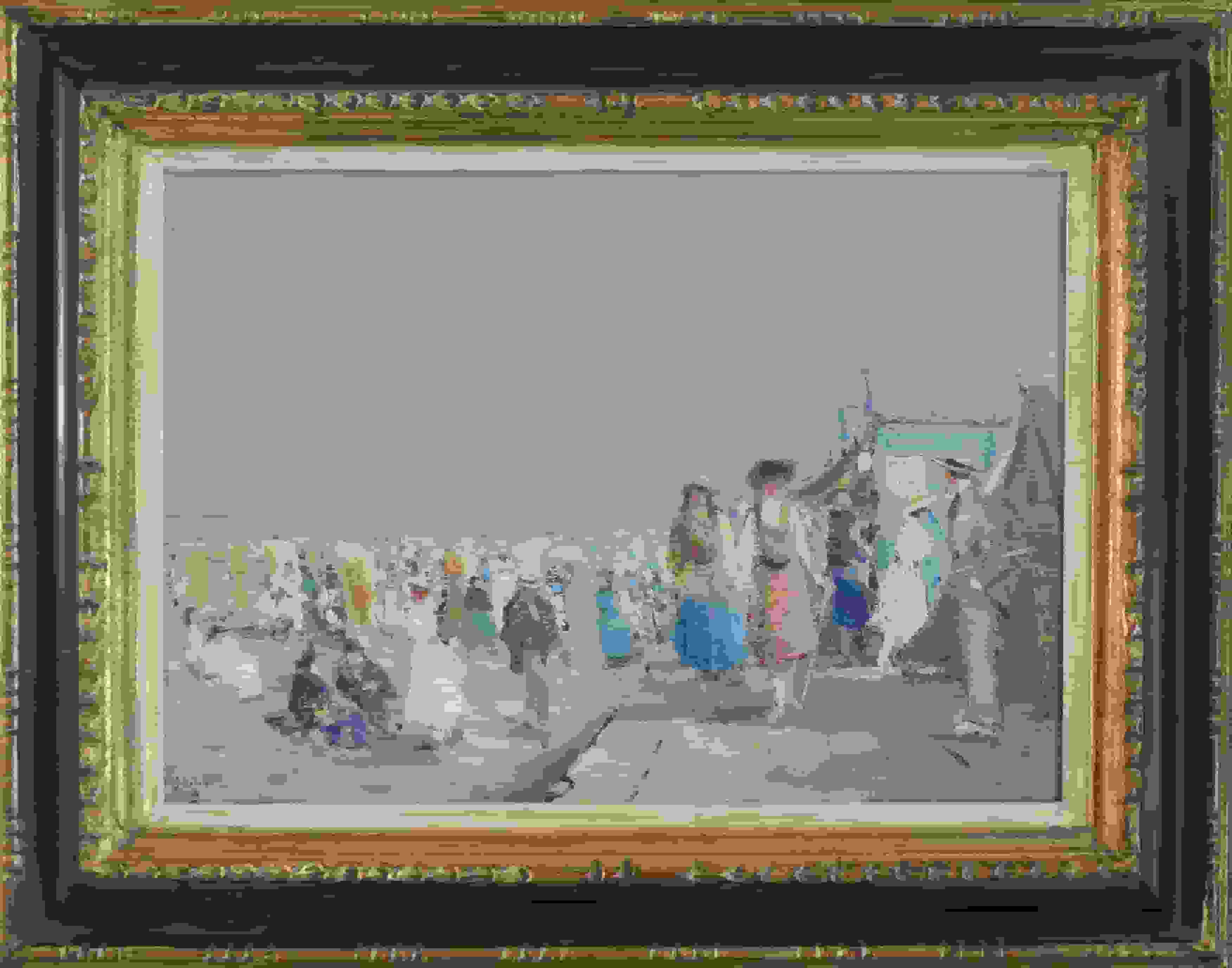 Anthony Pieter Schotel - Een warme stranddag (met lijst)