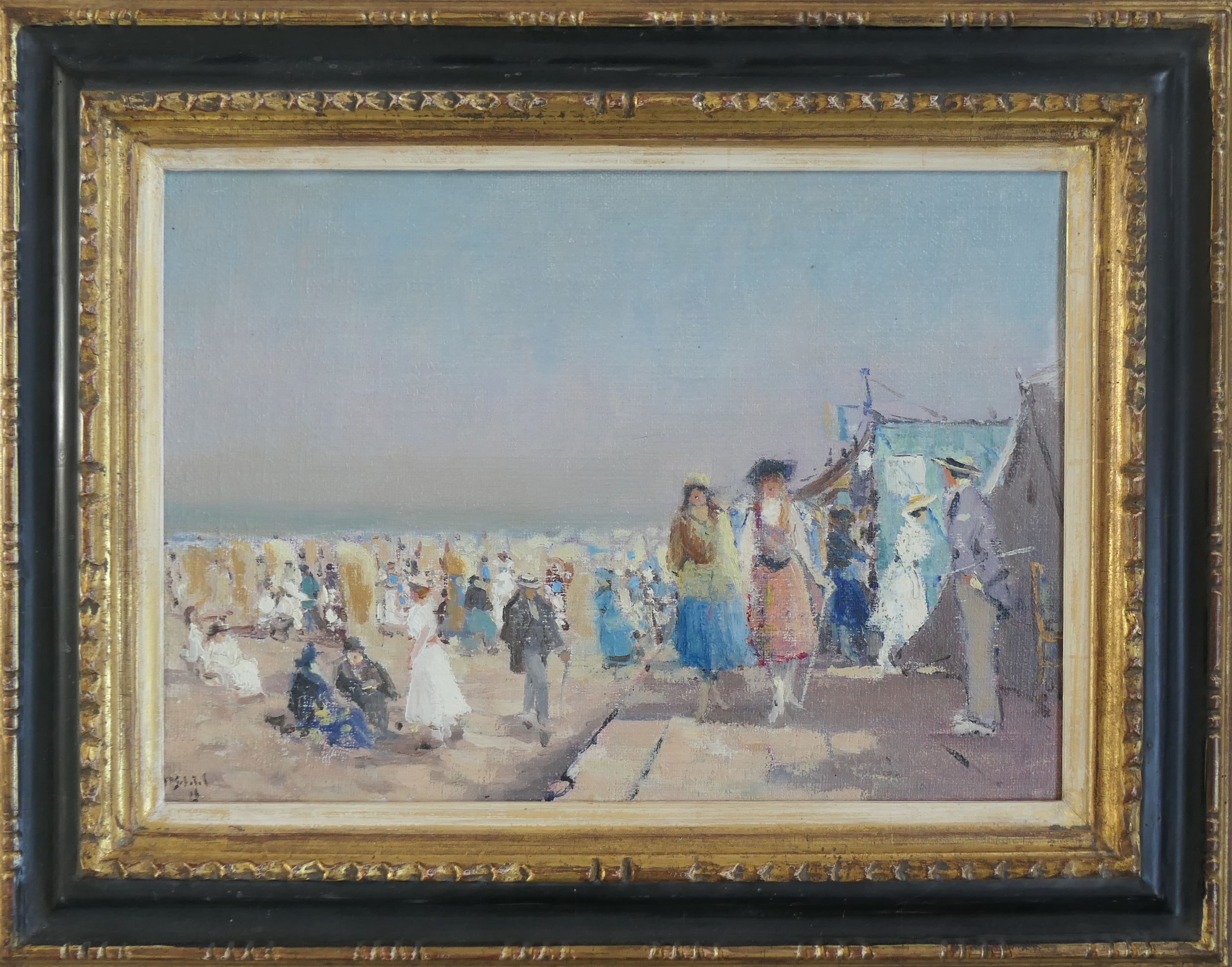 Een warme stranddag zonder lijst