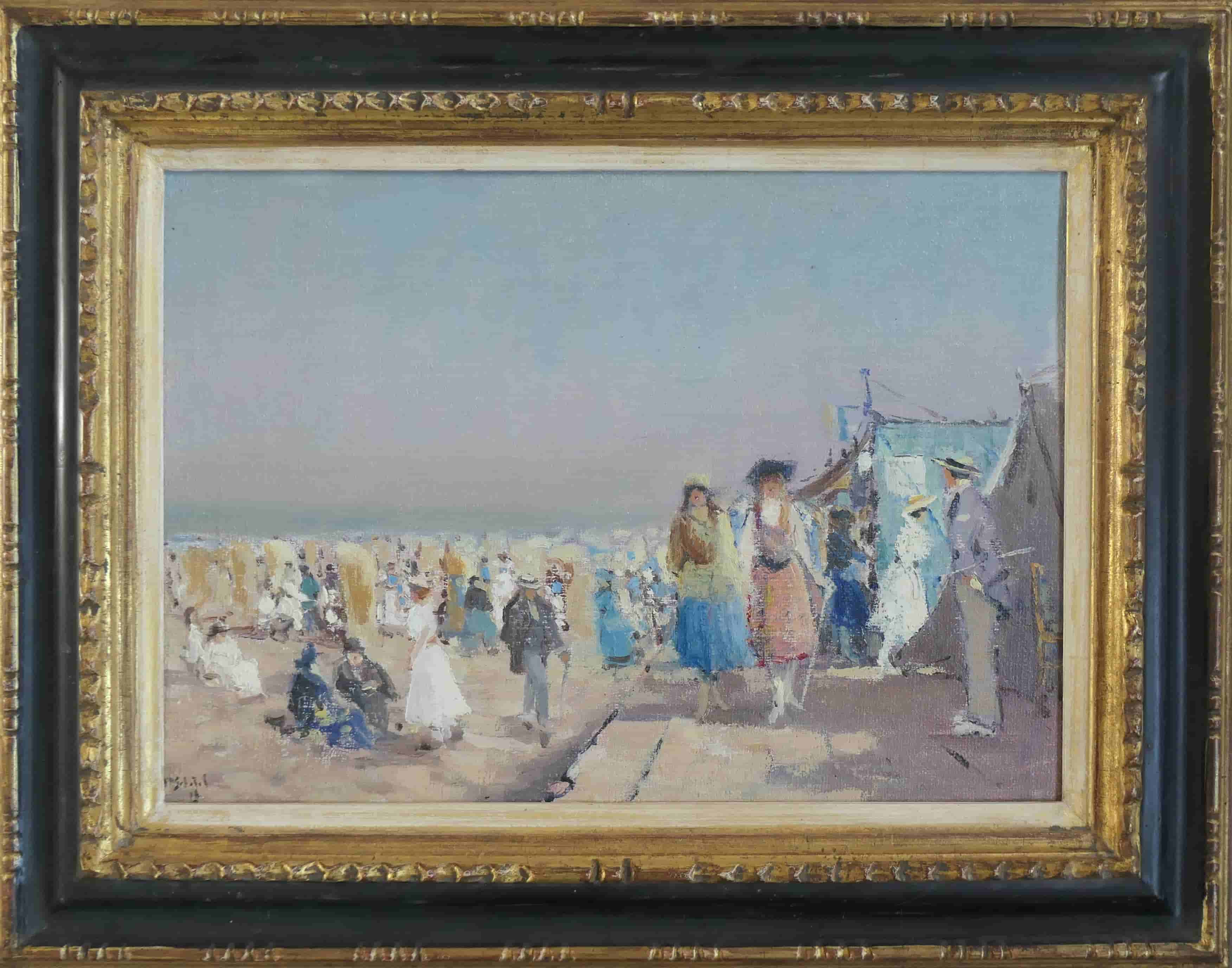 Anthony Pieter Schotel - Een warme stranddag (met lijst)