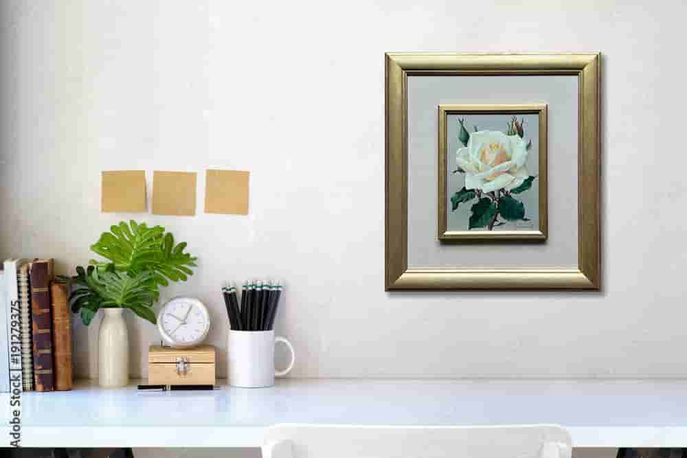 Jan Voerman jr - Witroze roos (in interieur)