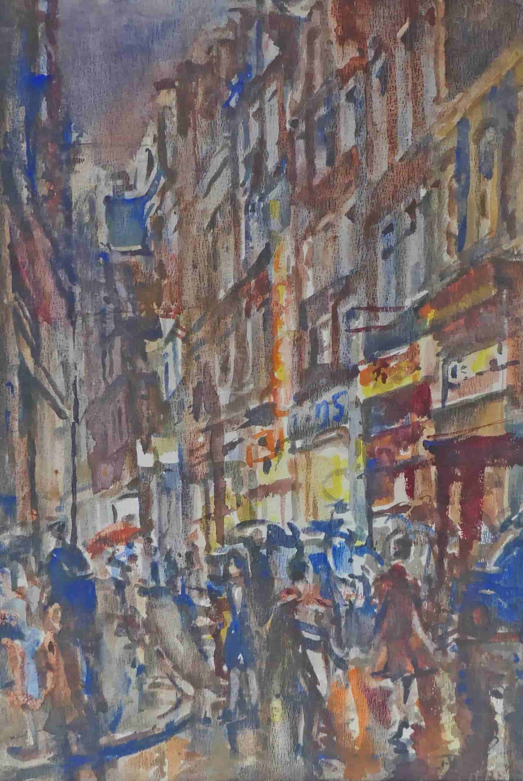 Erasmus Bernard von Dülmen-Krumpelman - Haarlemmerstraat bij avond