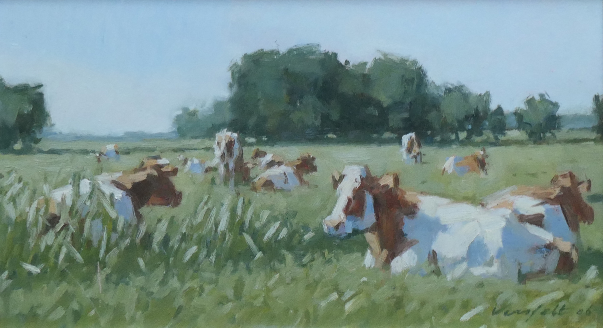 Koeien in de wei zonder lijst