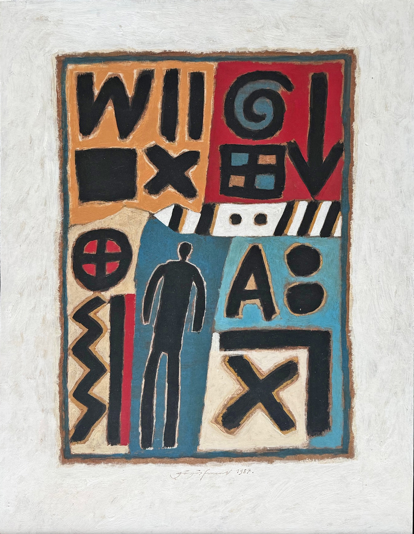 Compositie met symbolen zonder lijst