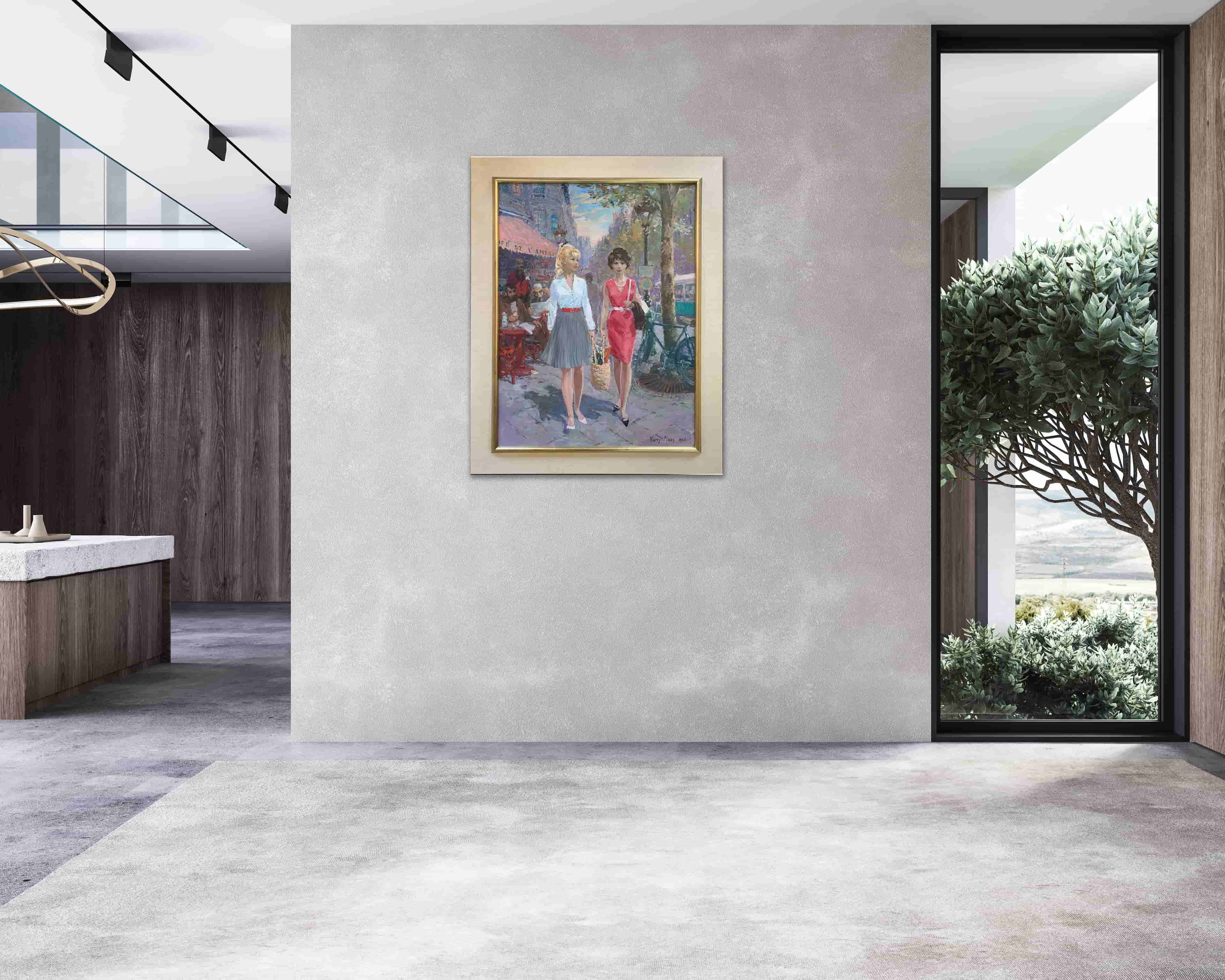 Harry Maas - Twee meisjes flaneren in Parijs (in interieur)