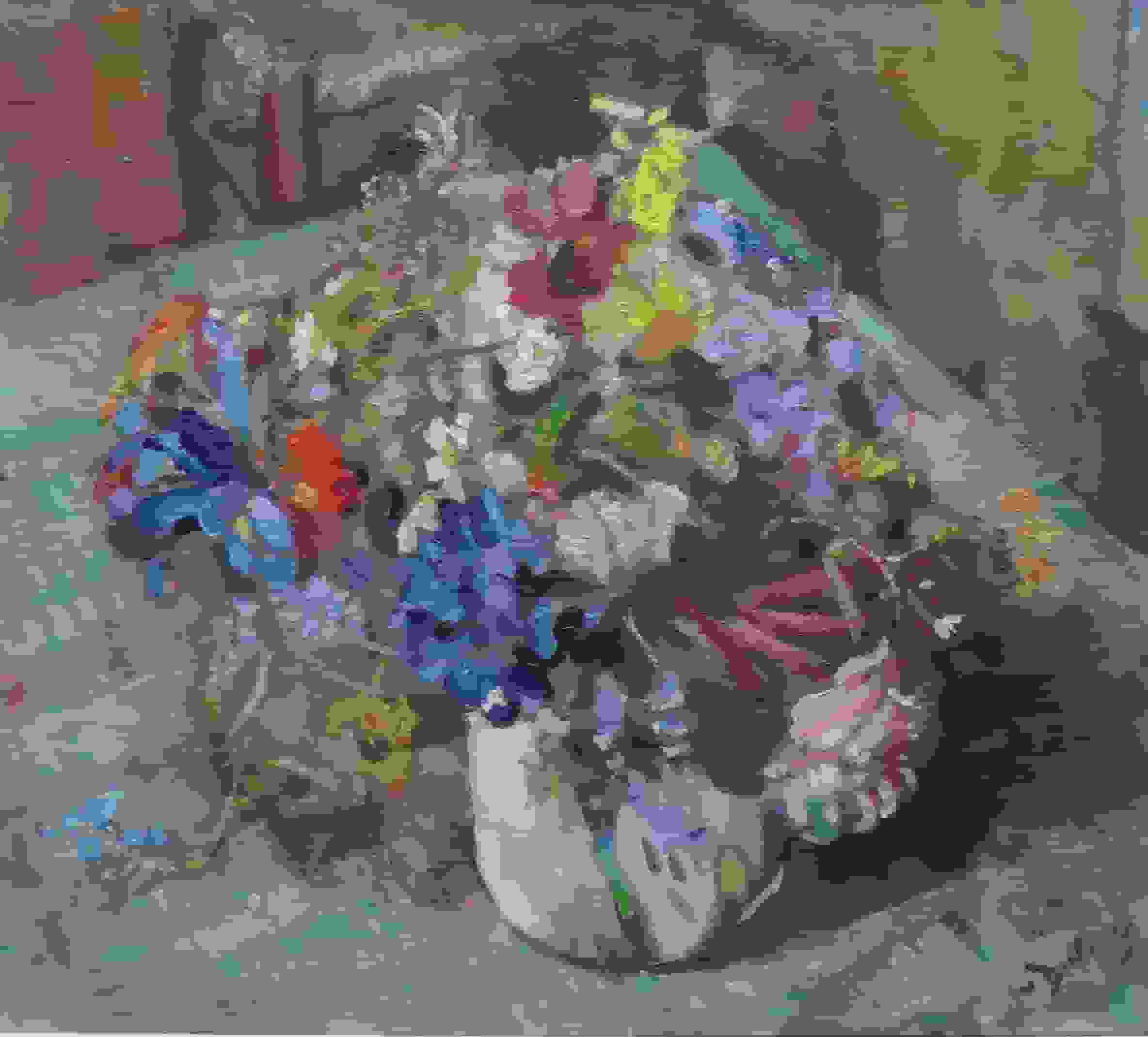 Erasmus Bernard von Dülmen-Krumpelman - Bloemstilleven (zonder lijst)