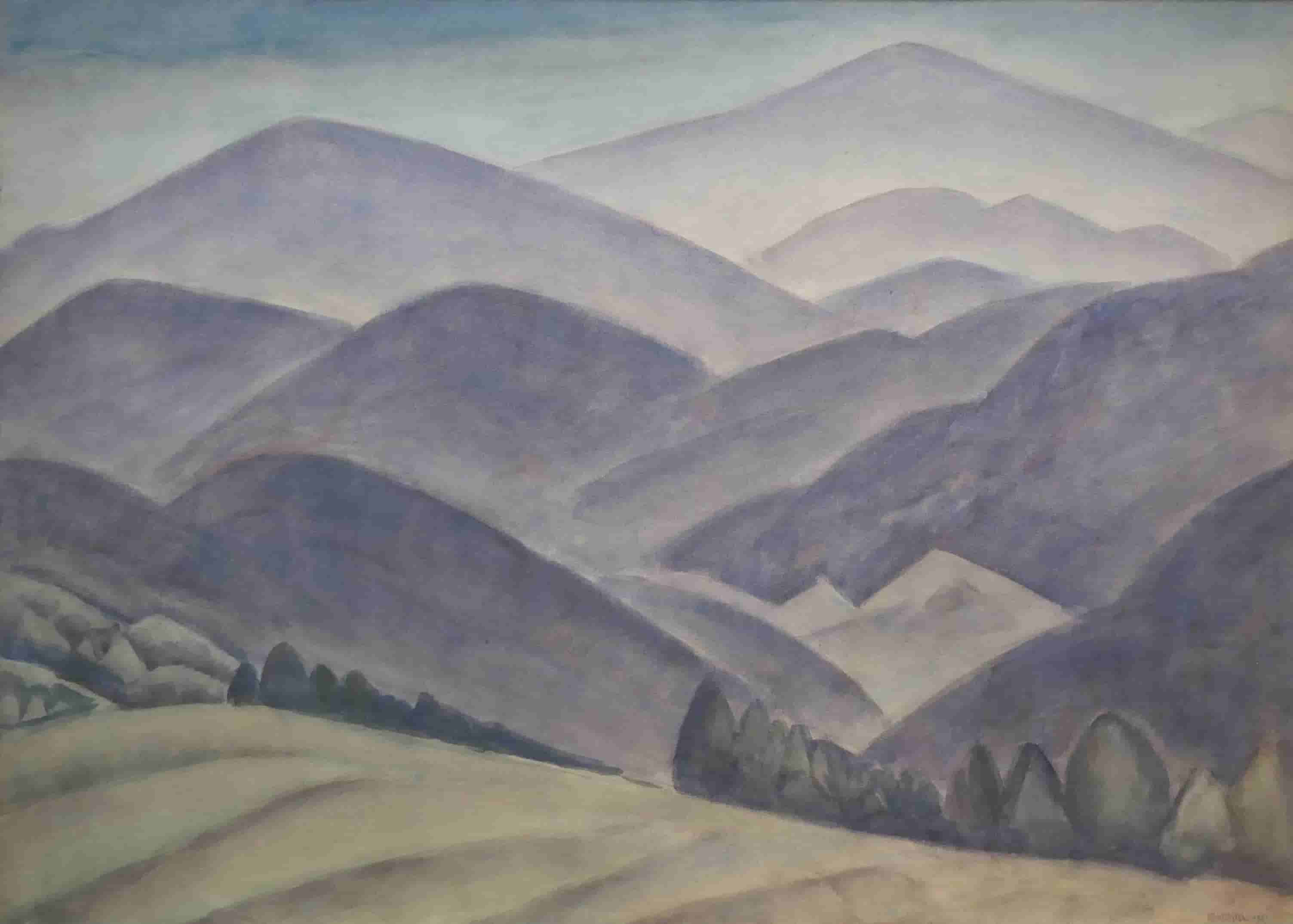 Leo Gestel - Heuvellandschap in Beieren