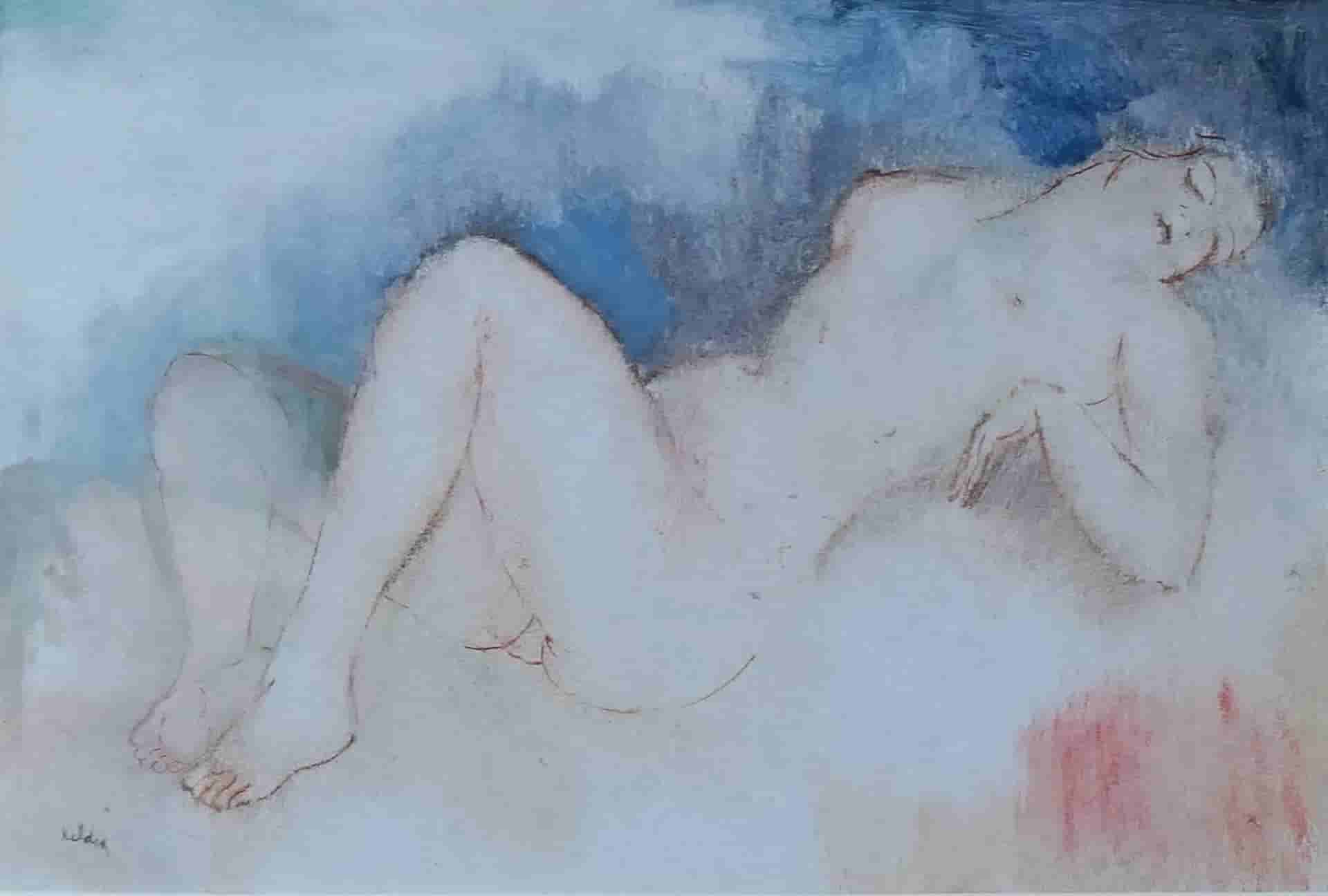 Toon Kelder - Liggend naakt (zonder lijst)