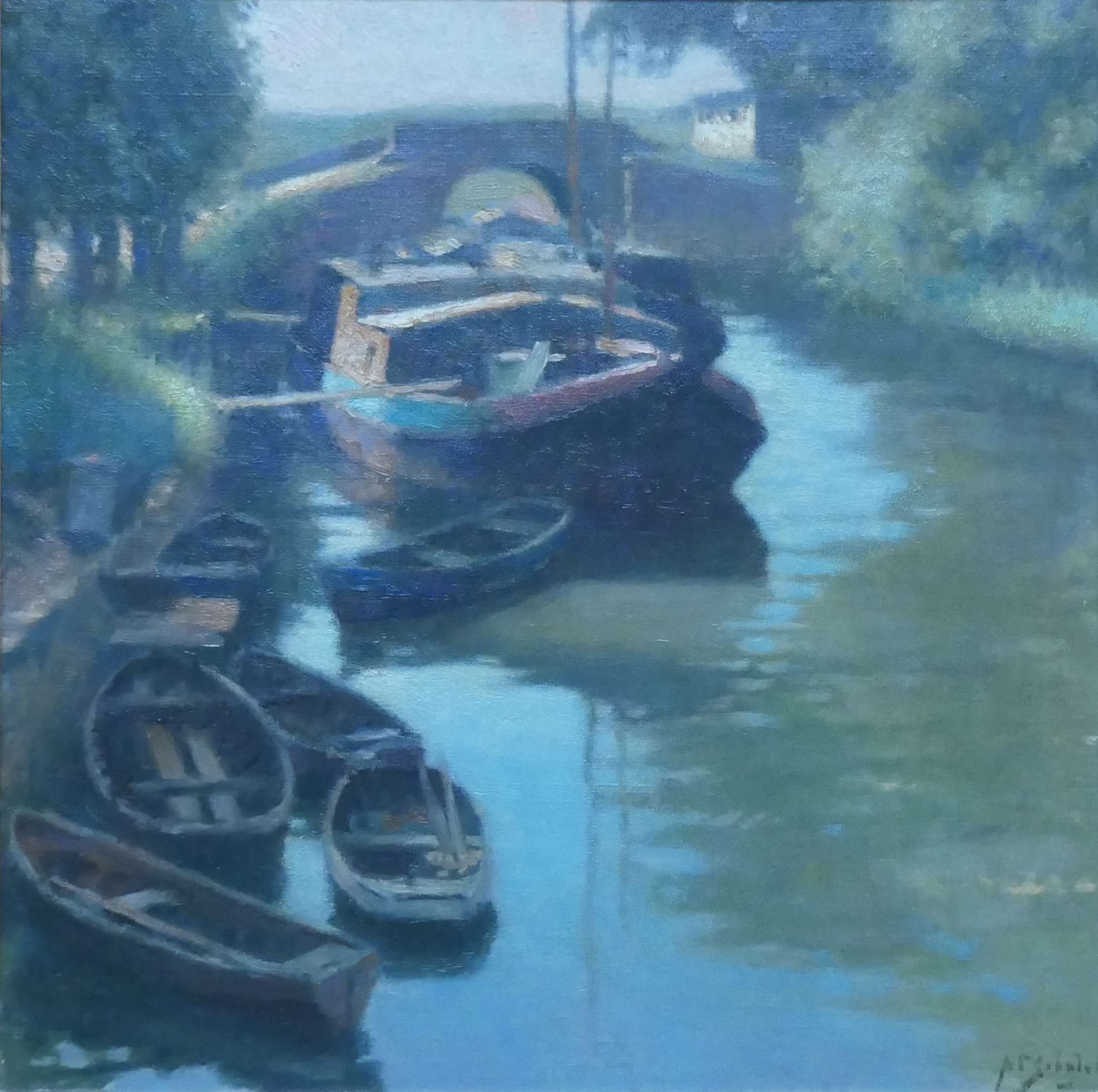 Bootjes in de Vecht bij Muiden zonder lijst