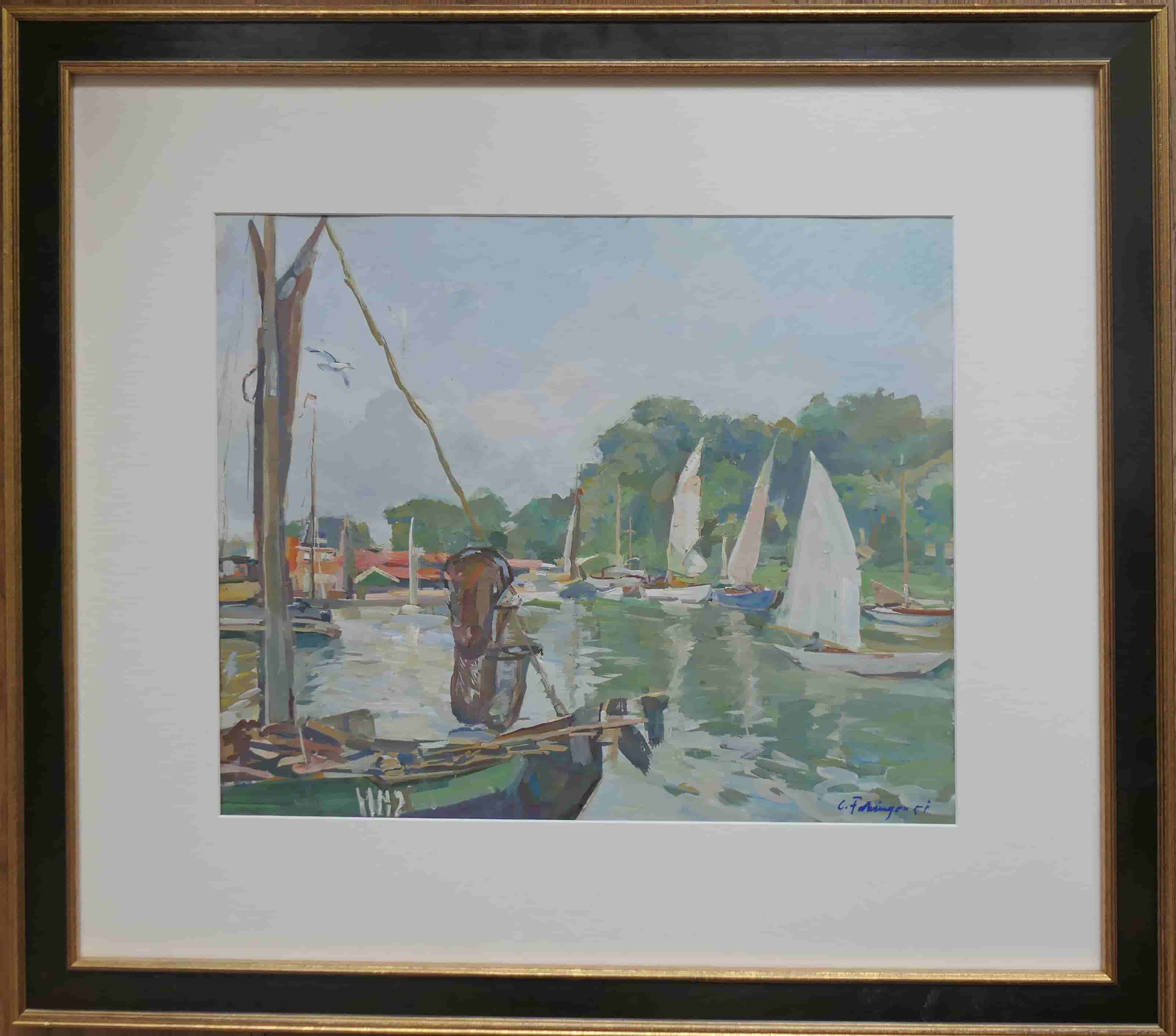 Carl Fahringer - Haven Hoorn (met lijst)