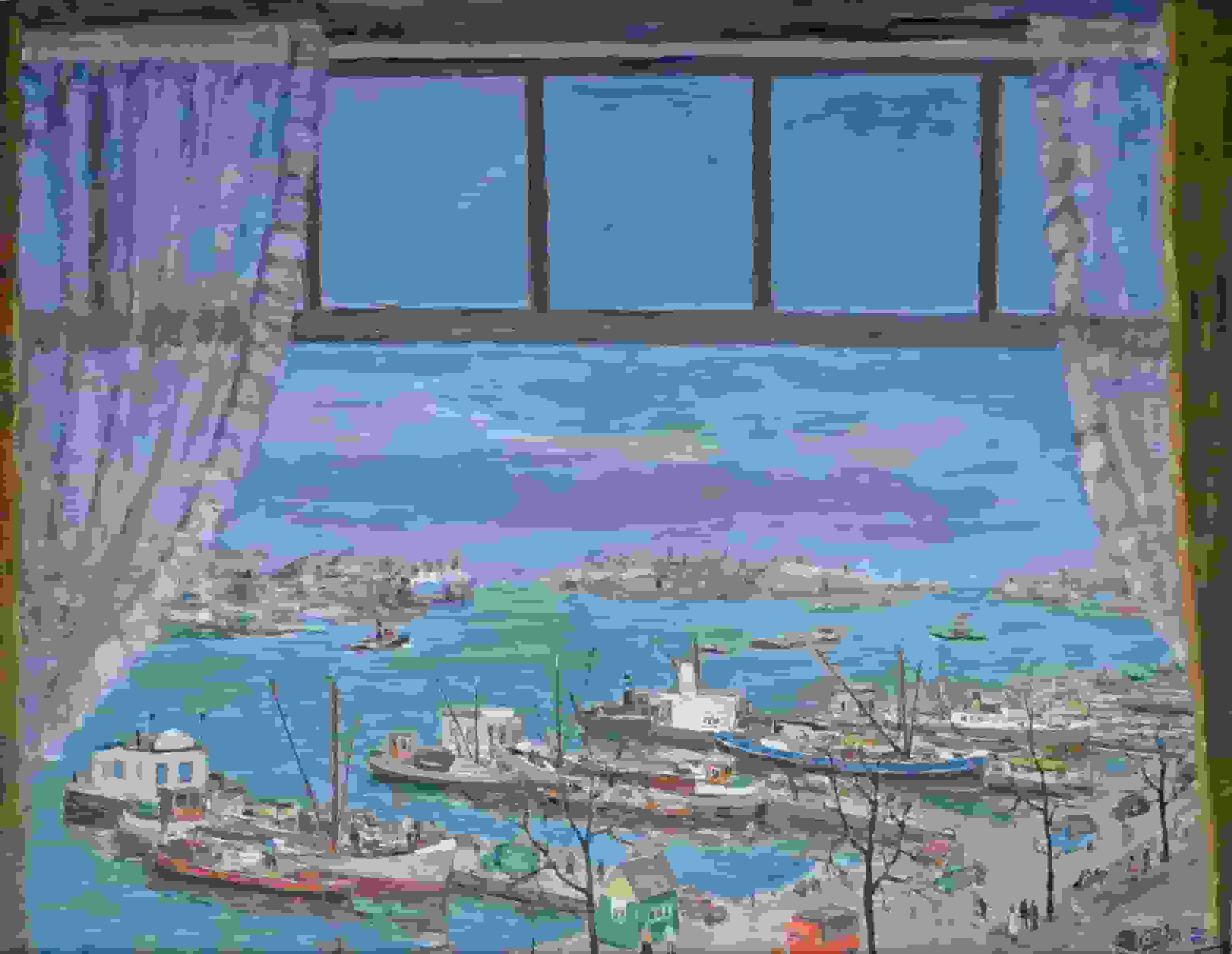 Gezicht op het IJ te Amsterdam