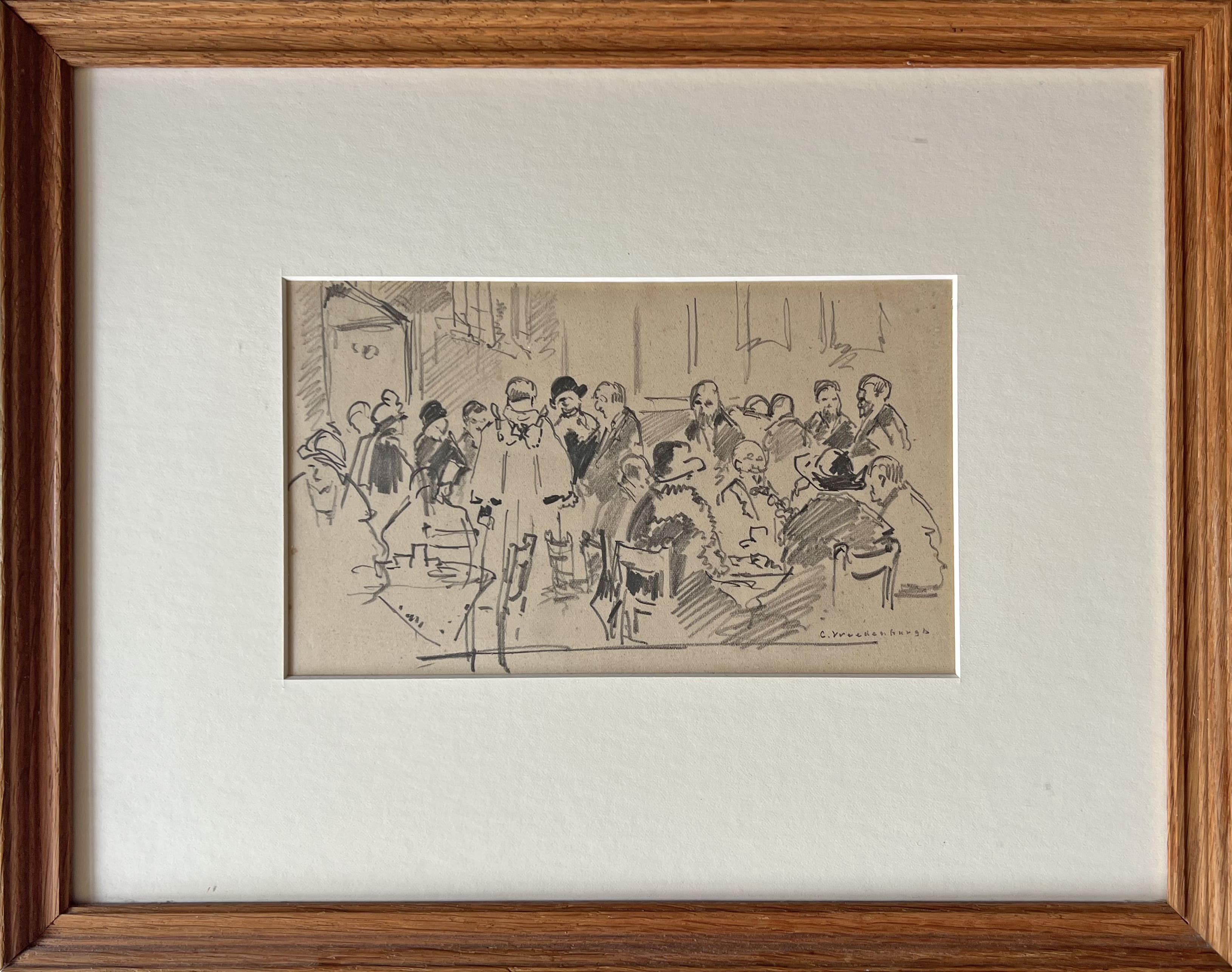 Cafe scene zonder lijst