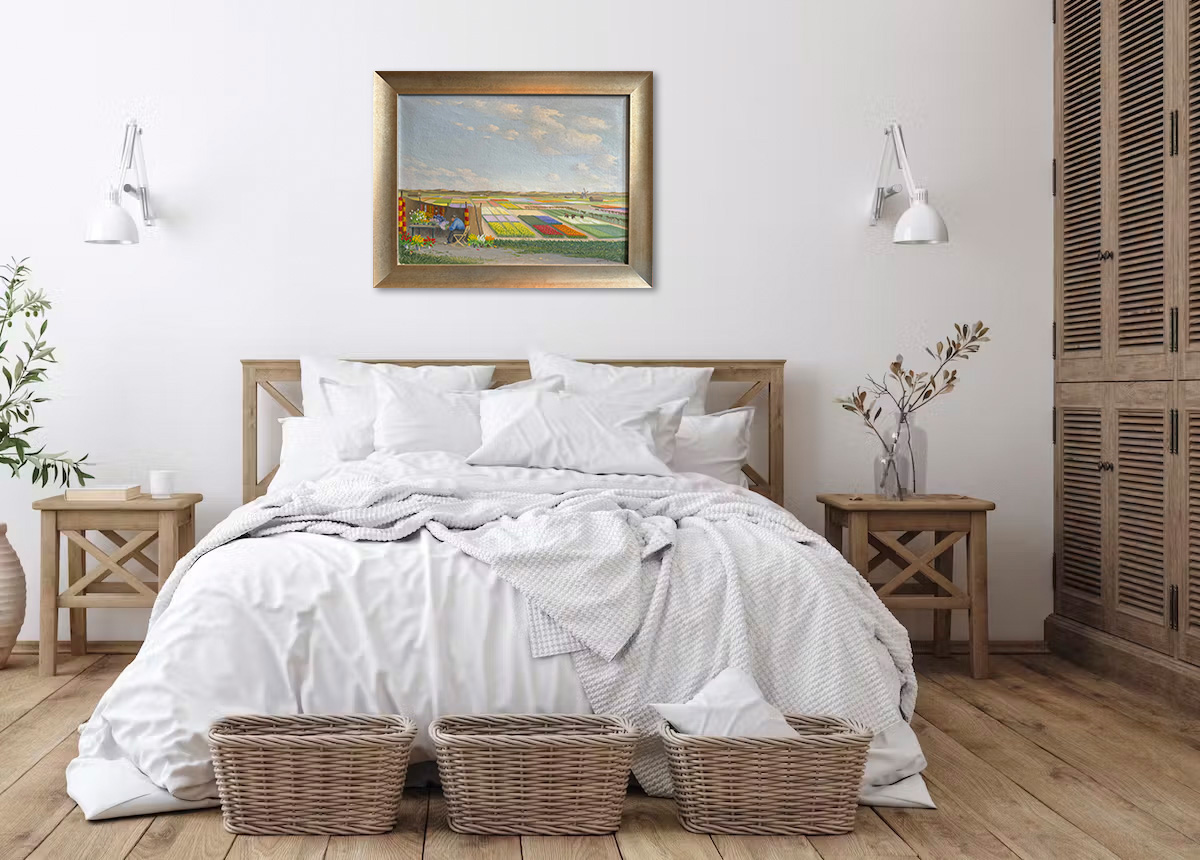 Bloembollenvelden achter de duinen zonder lijst