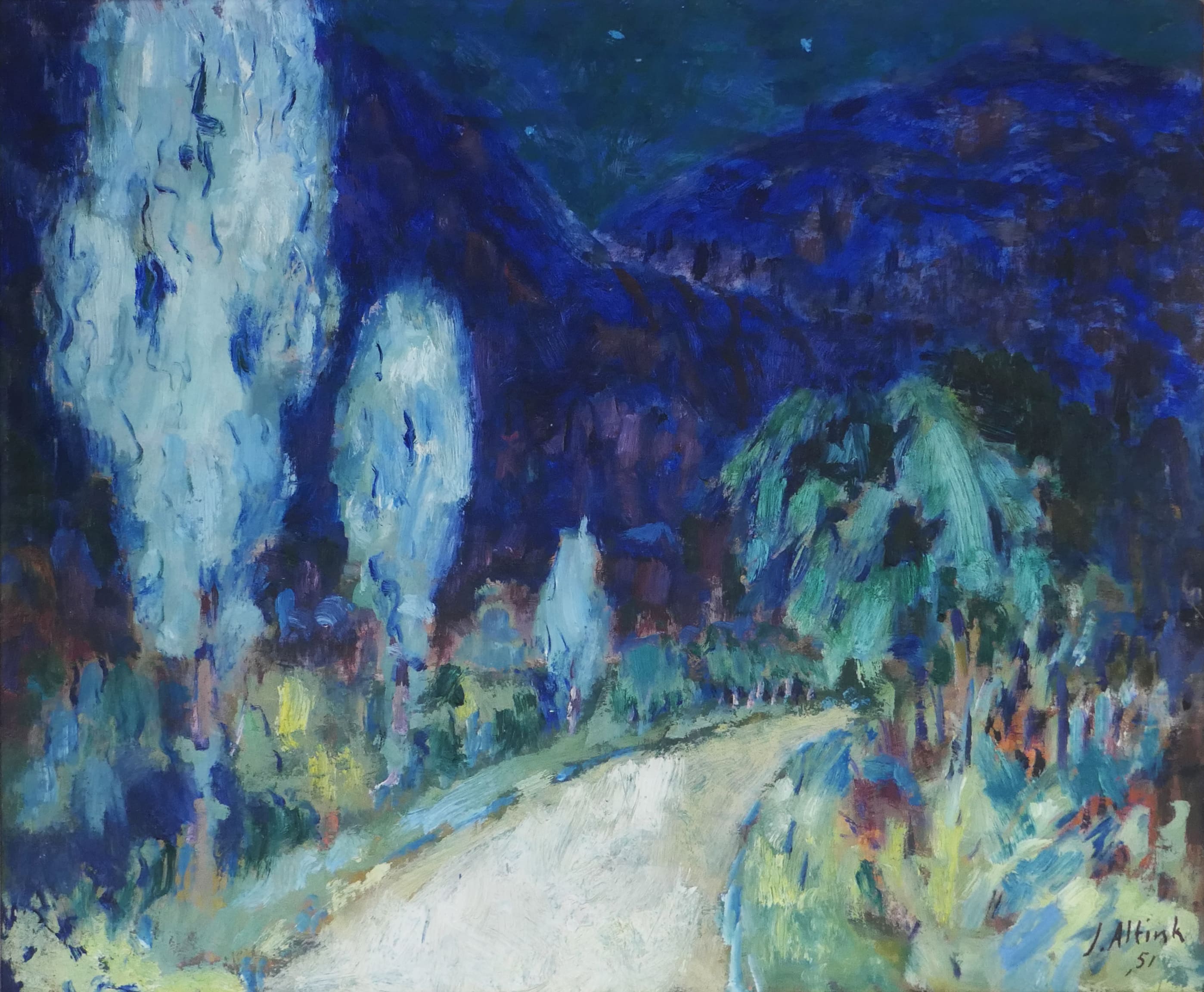 Haute Savoie bij heldere sterrennacht zonder lijst