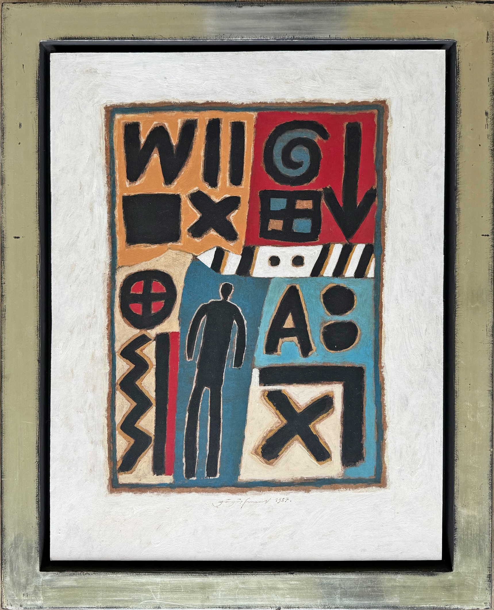 Compositie met symbolen zonder lijst