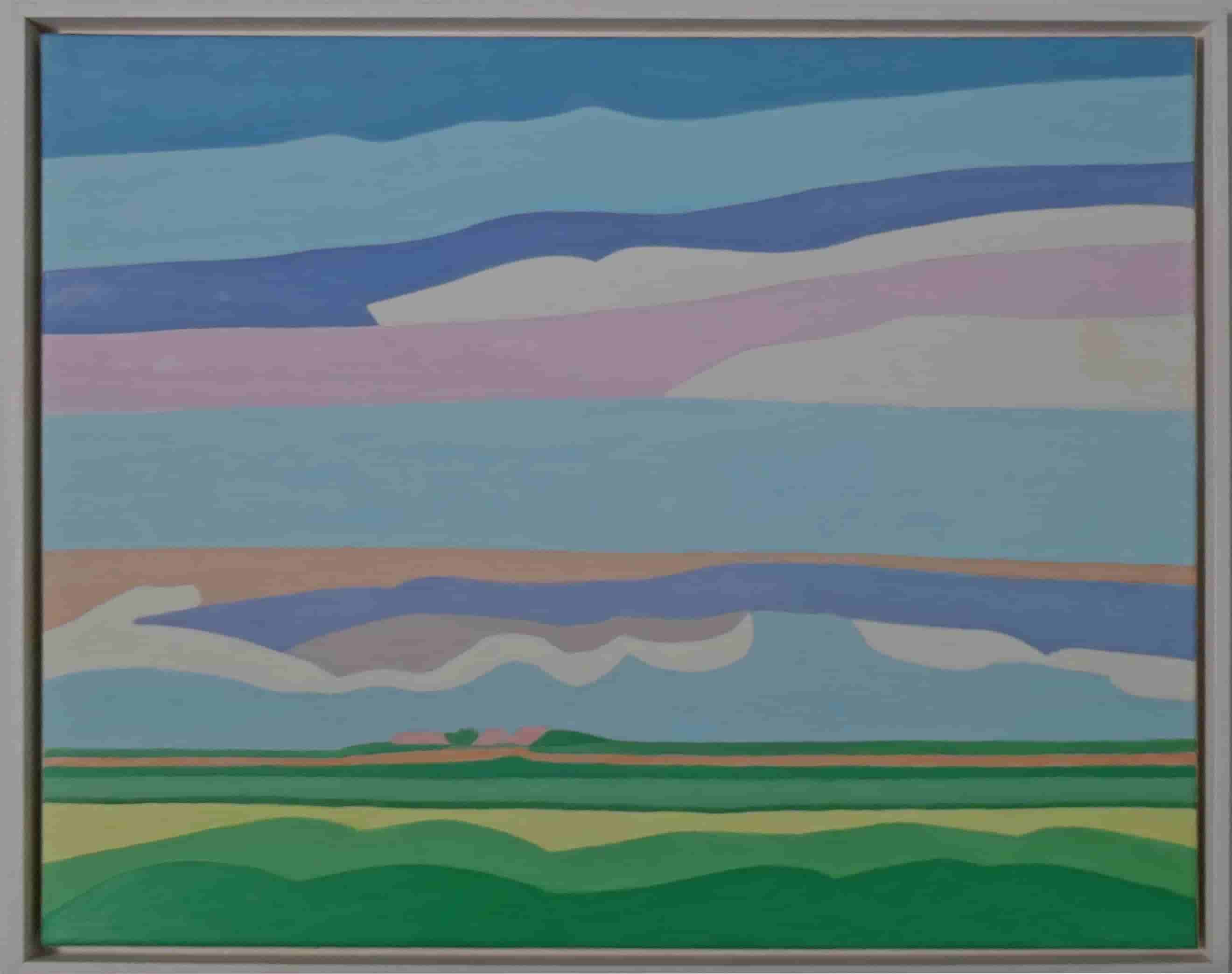 Paul Overhaus - Dorpje in de duinen (met lijst)