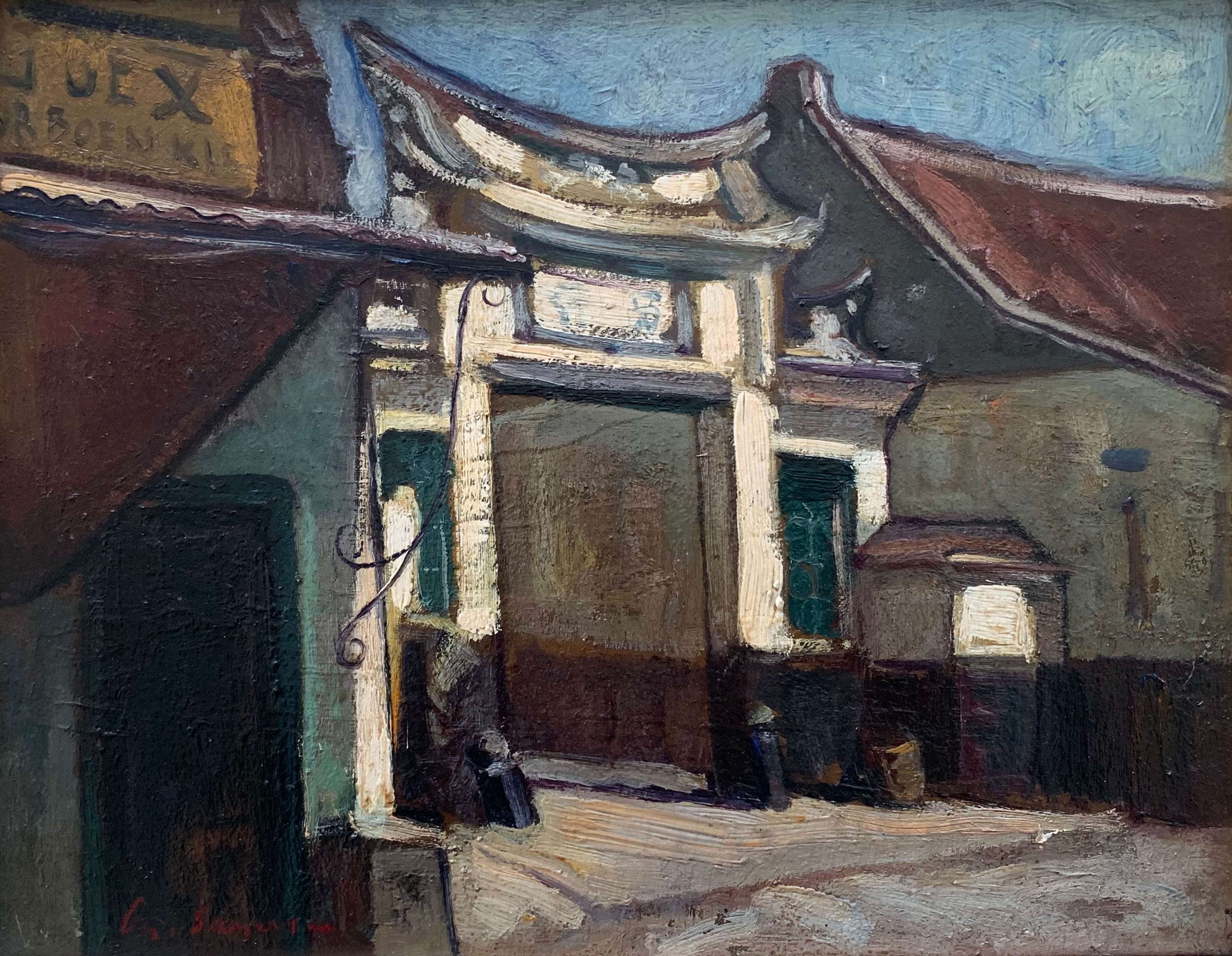 Chinese poort aan de Molenvliet te Batavia Indonesië zonder lijst