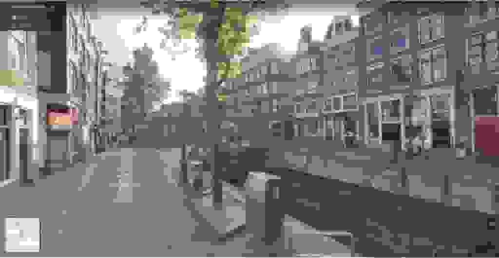 Cornelis Vreedenburgh - Oudezijds Achterburgwal te Amsterdam (in het echt)