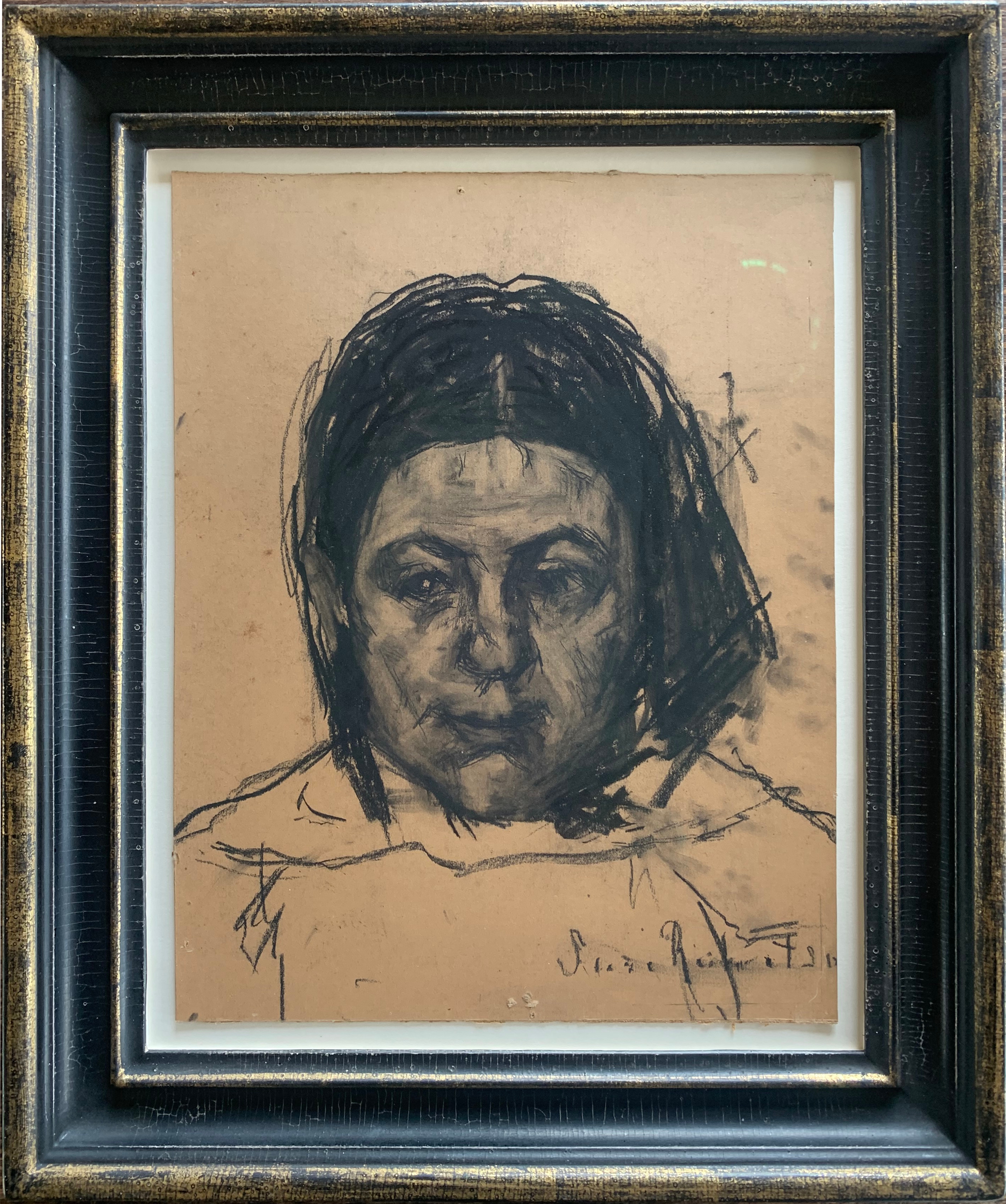 Portret van een meisje zonder lijst