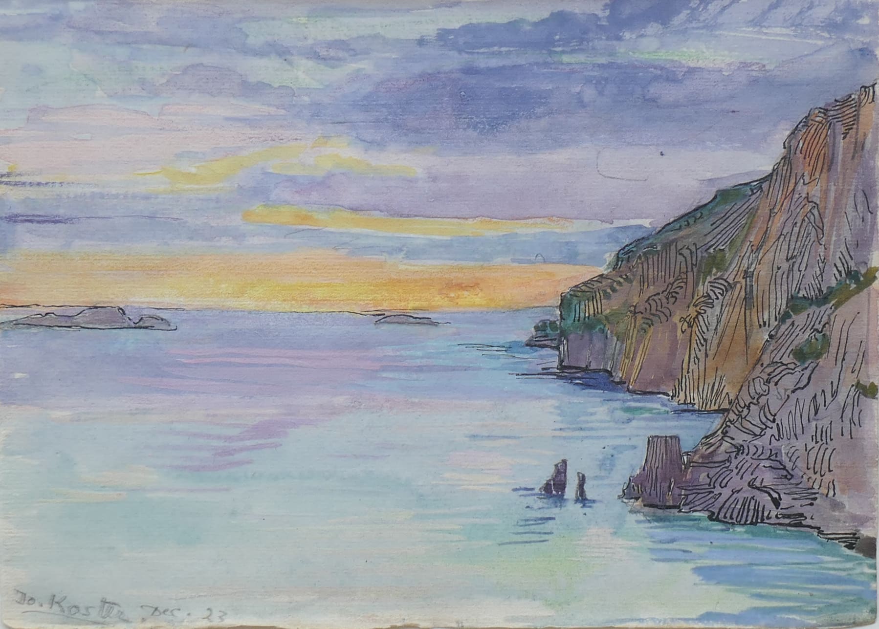 Kustgezicht zonder lijst