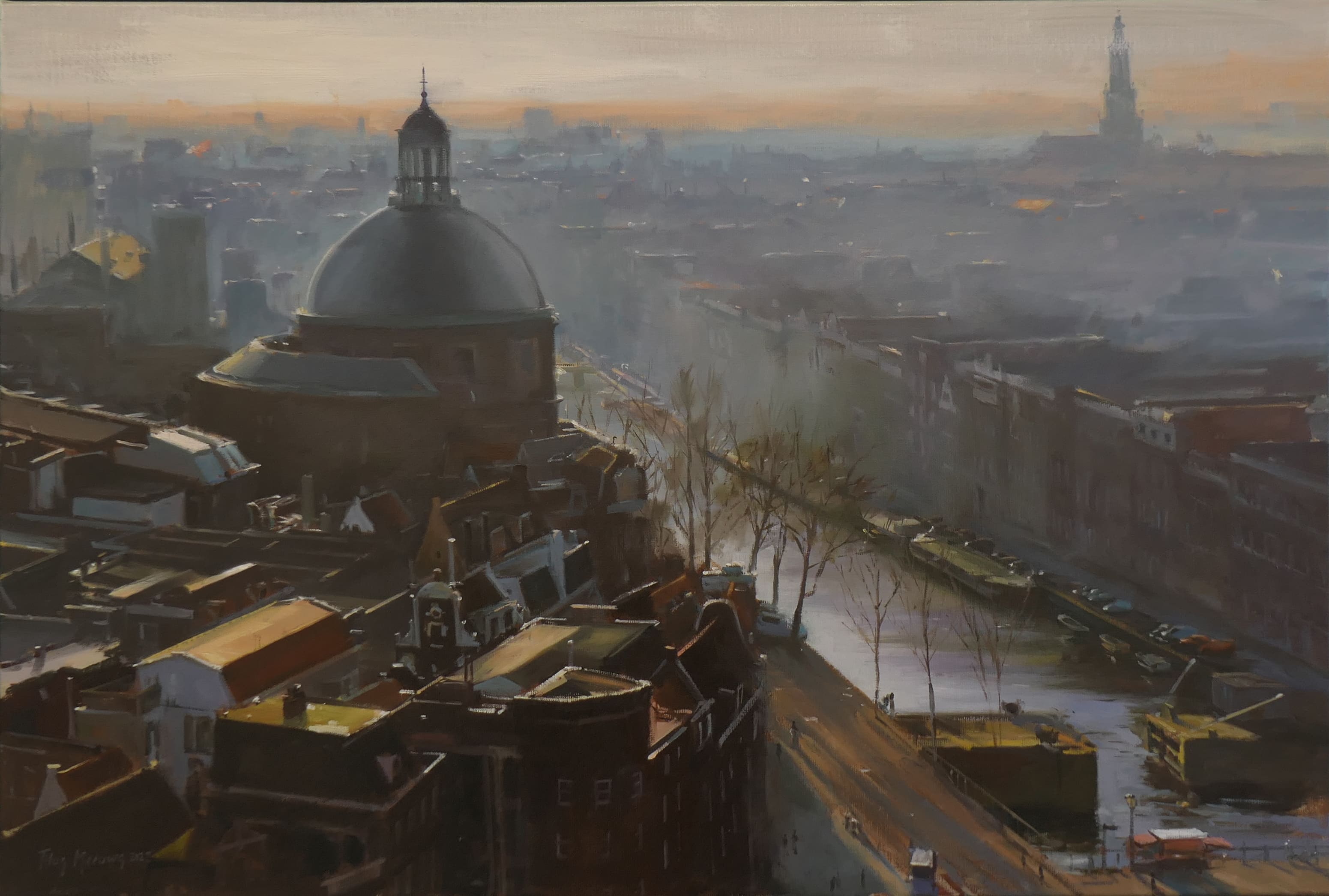 Koepelkerk Amsterdam in de winter zonder lijst