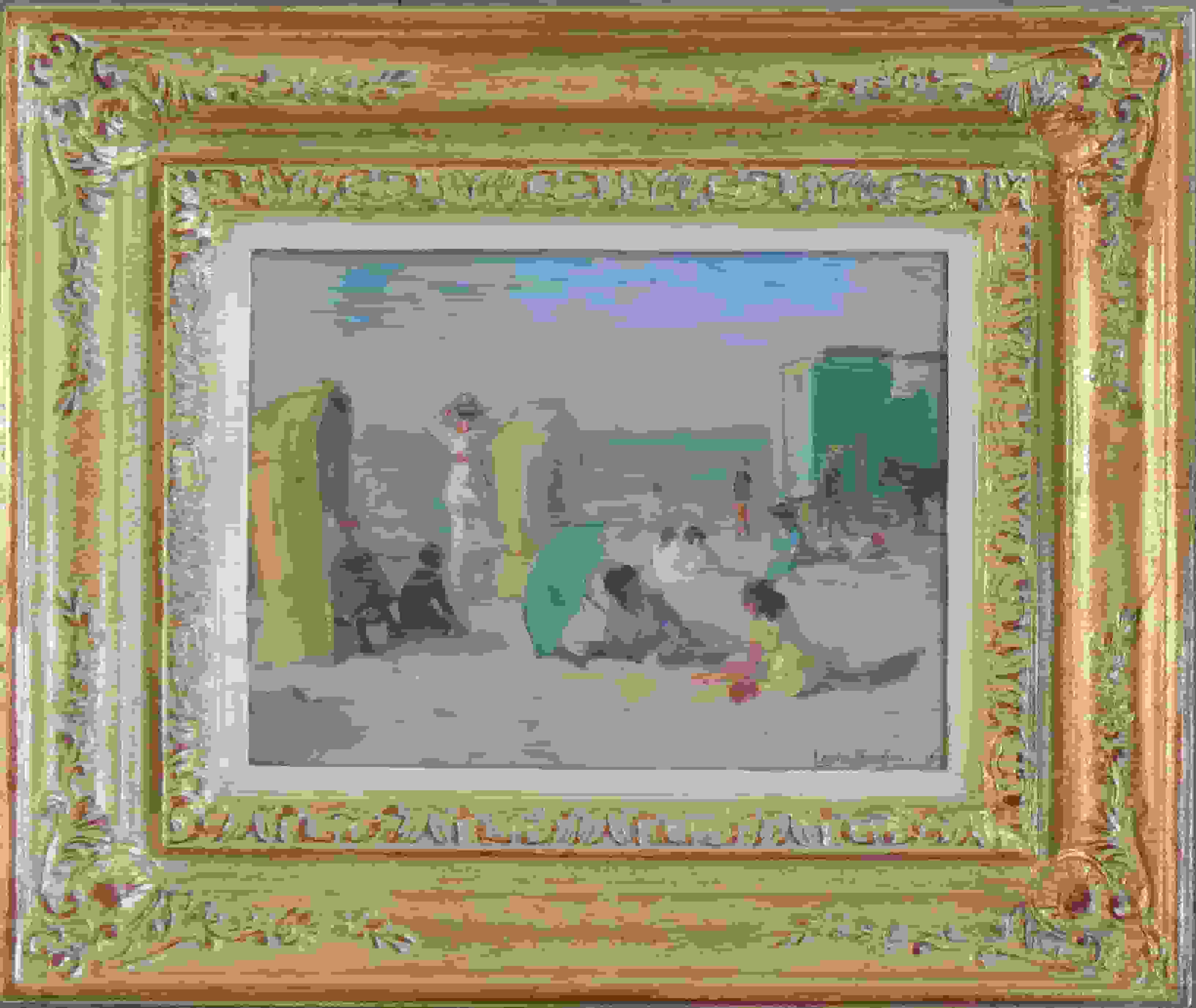 Louis Soonius - Strandgezicht Scheveningen (met lijst)