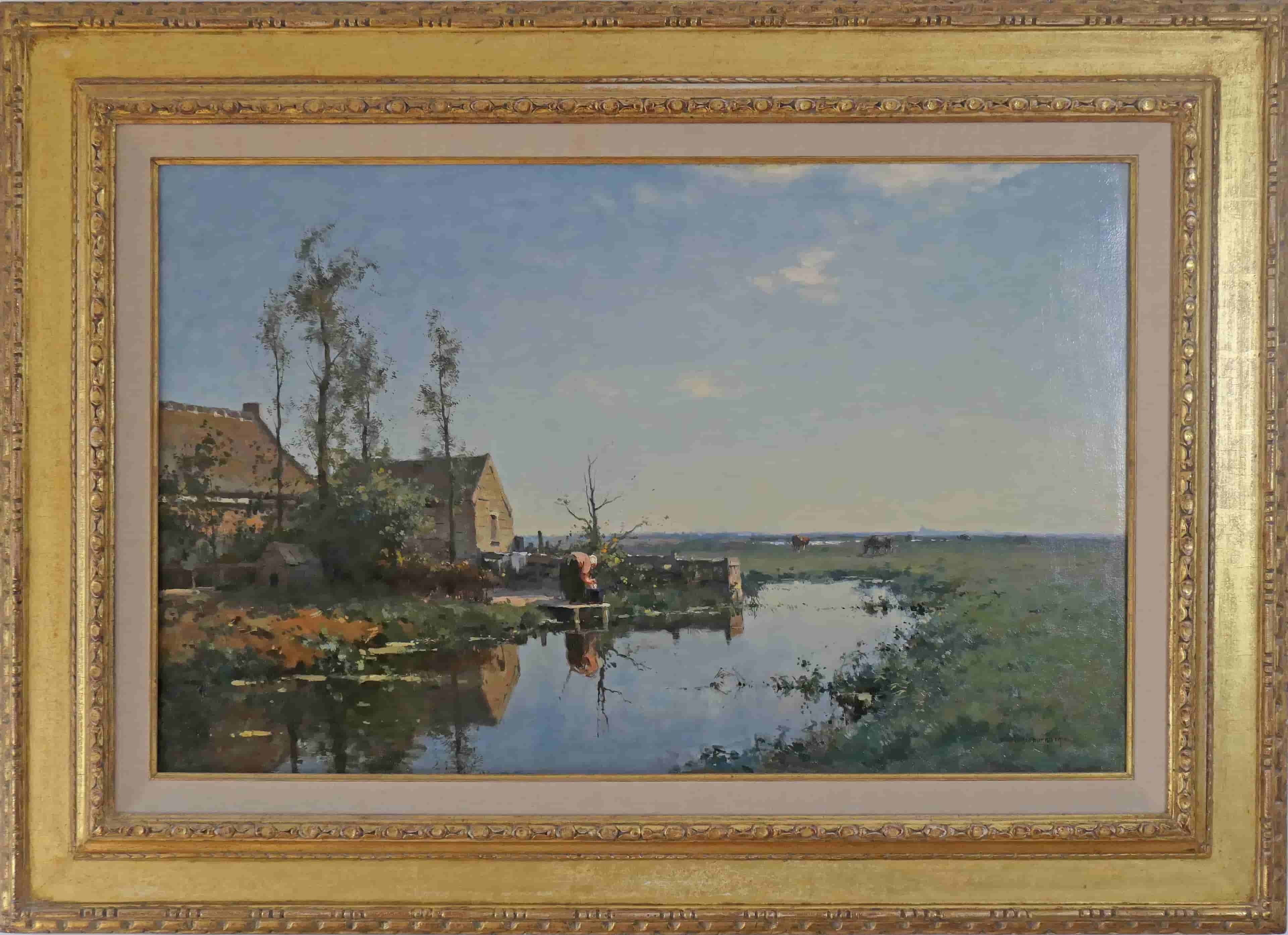 Cornelis Vreedenburgh - Boerderijgezicht bij Woerden (met lijst)