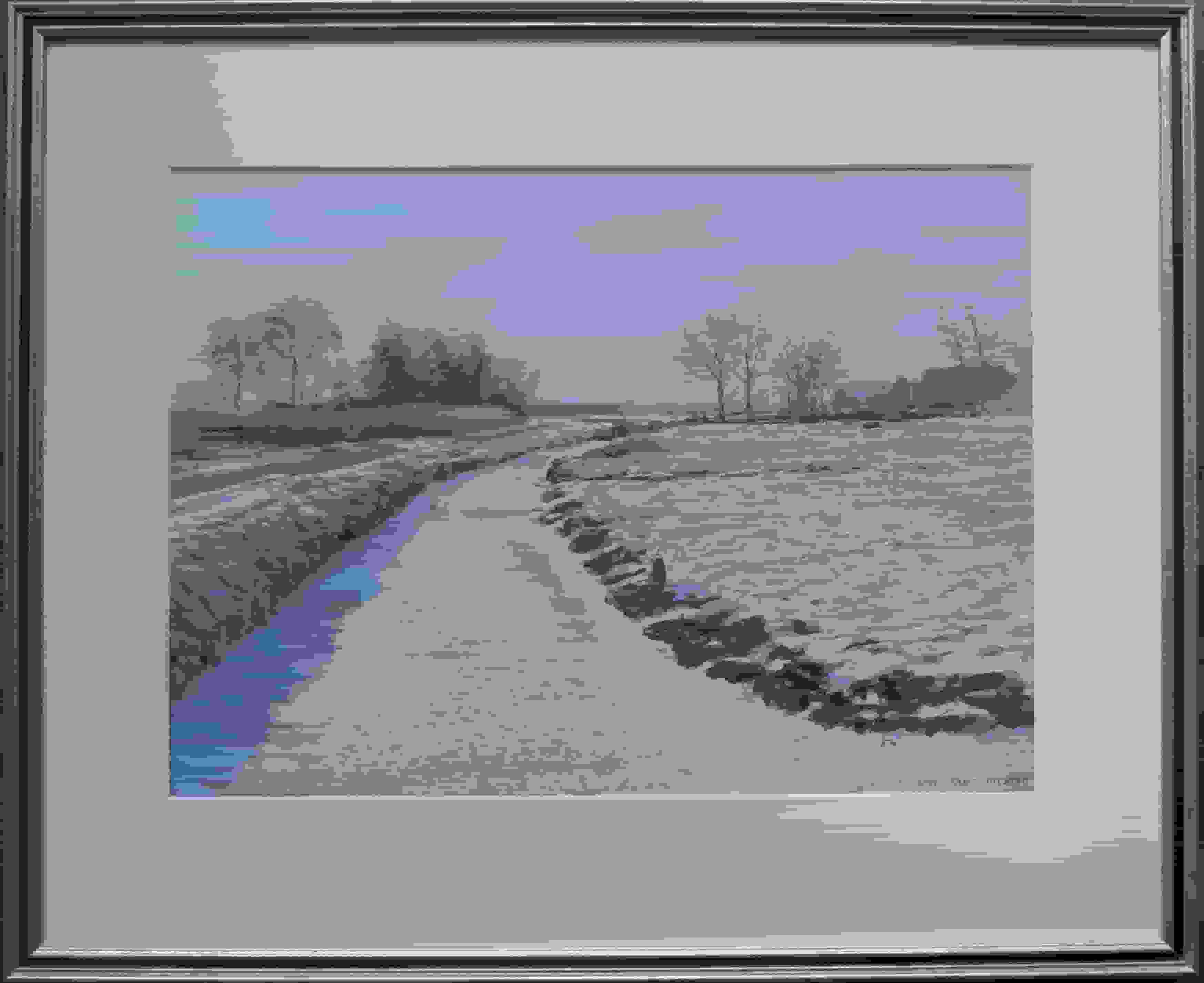 Gerard Huysman - Spookverlaat in de winter (met lijst)