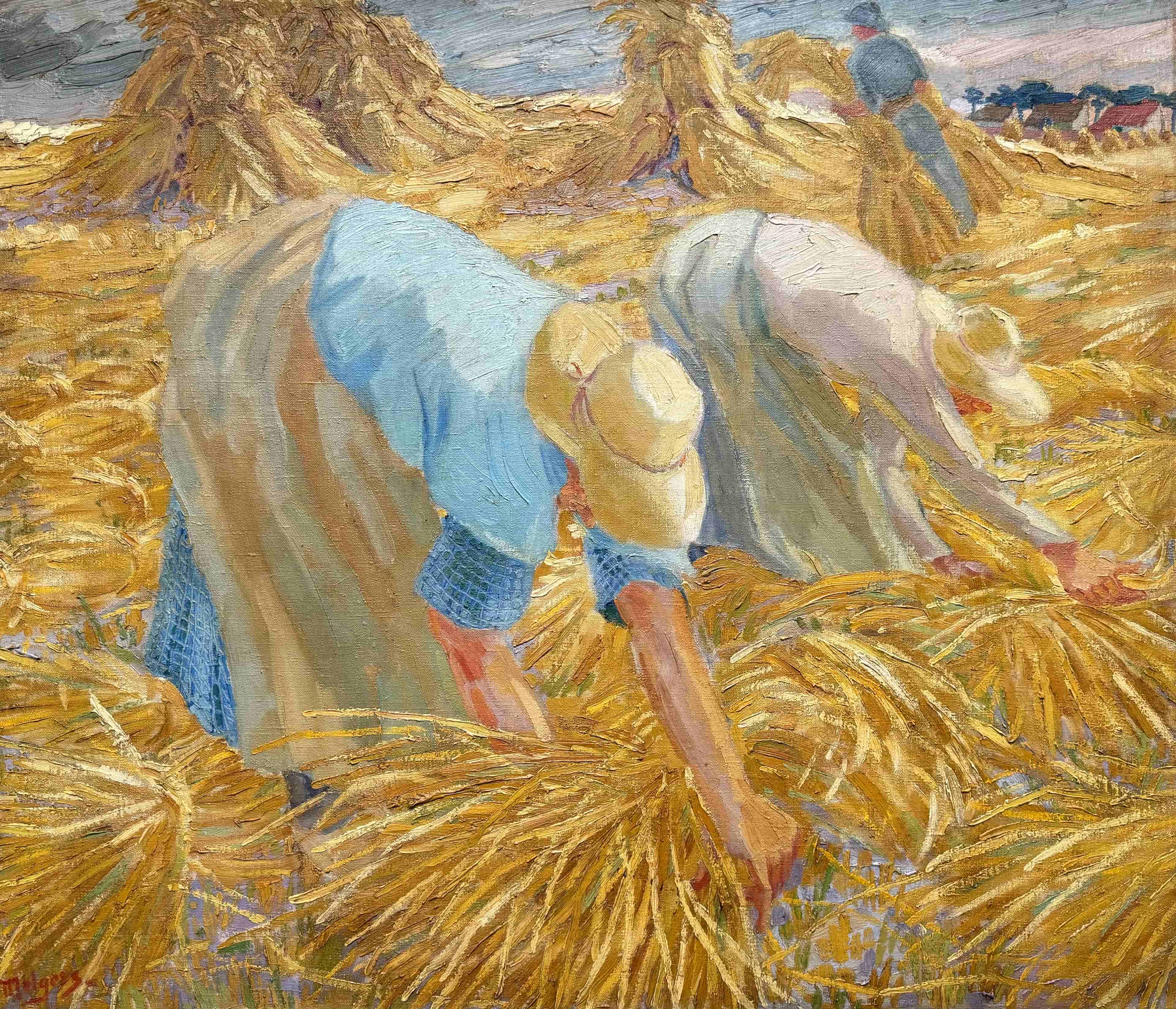 Henk Melgers - Oogsttafereel in Groningen (zonder lijst)