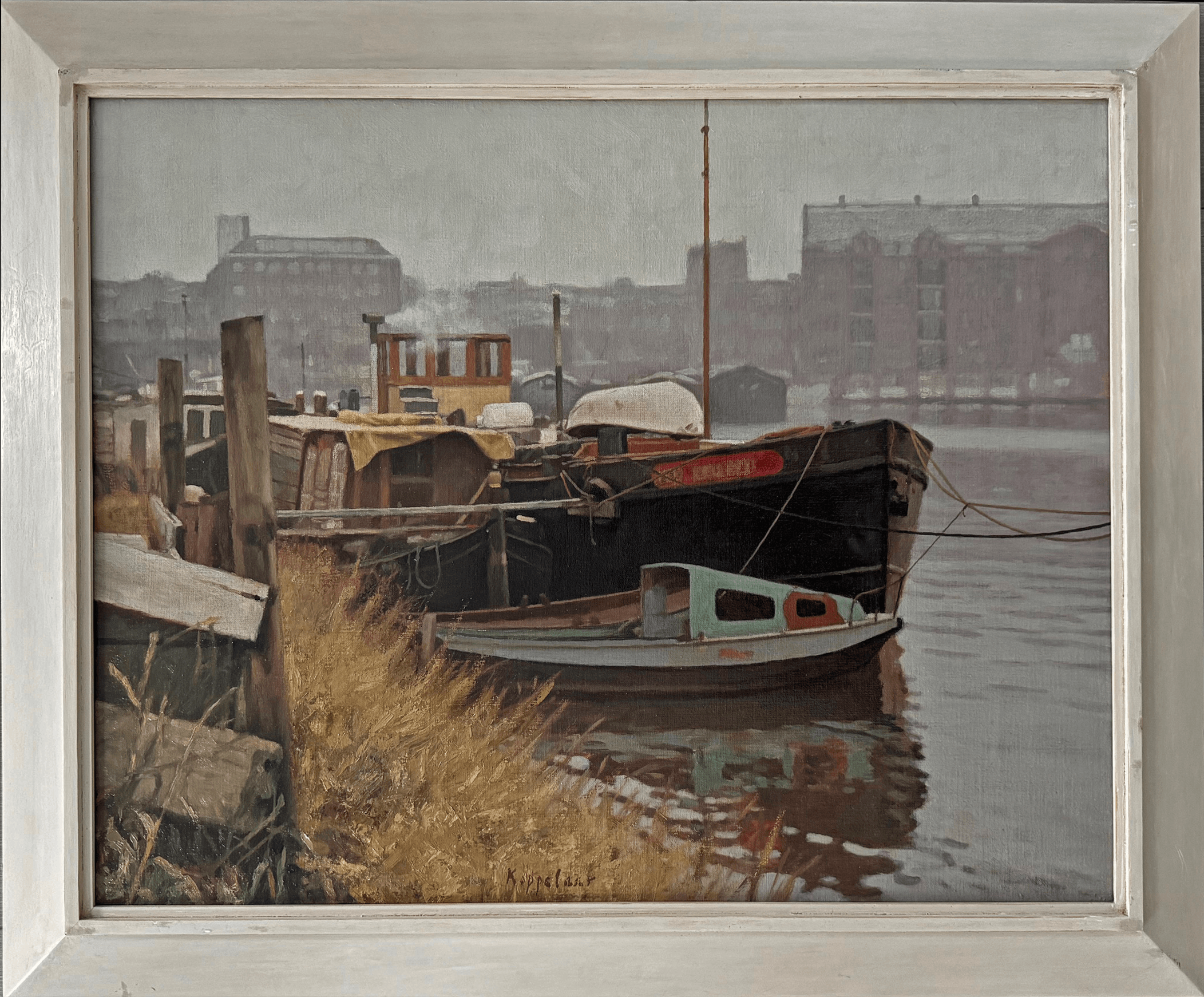Frans Koppelaar - Gezicht op de Houthaven in Amsterdam-West (met lijst)