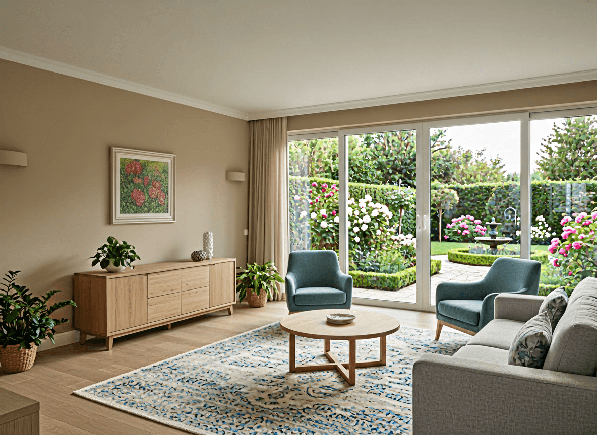 Tuin met hortensia zonder lijst