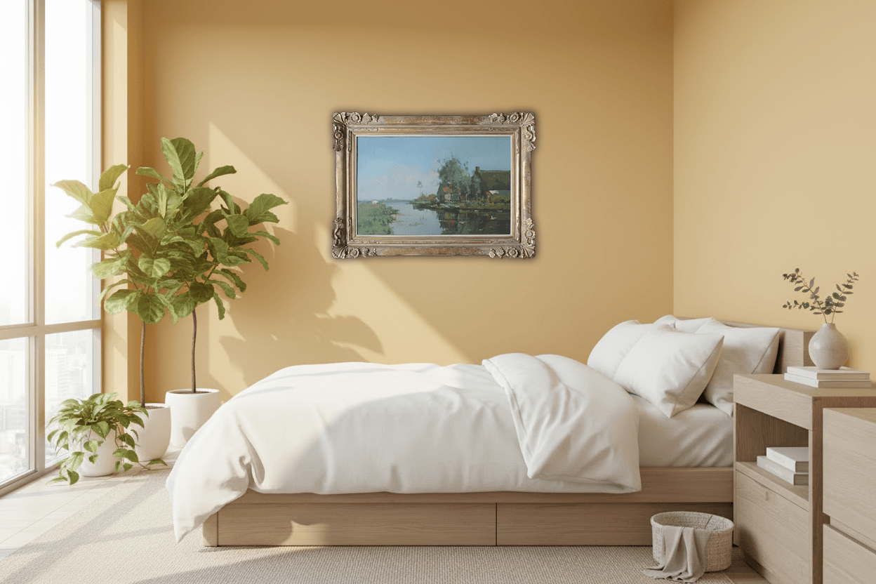 Cornelis Vreedenburgh - Boerderij aan het water (in interieur)