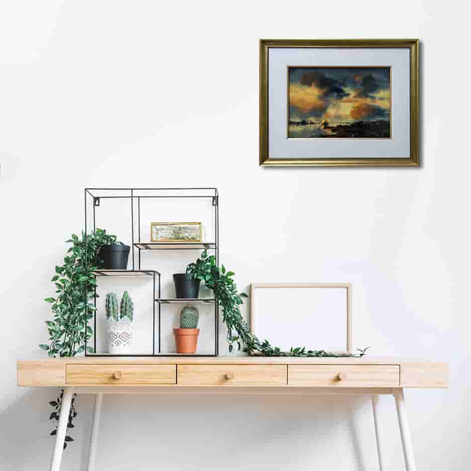 Jan Voerman sr - Gezicht op Hattem – een Meesterlijk Landschap (in interieur)