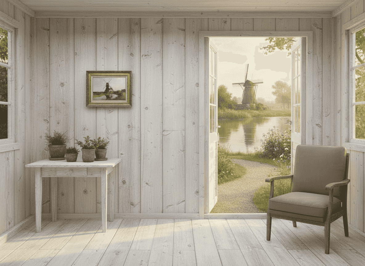 Cornelis Vreedenburgh - Wipmolen in de polder (in interieur)