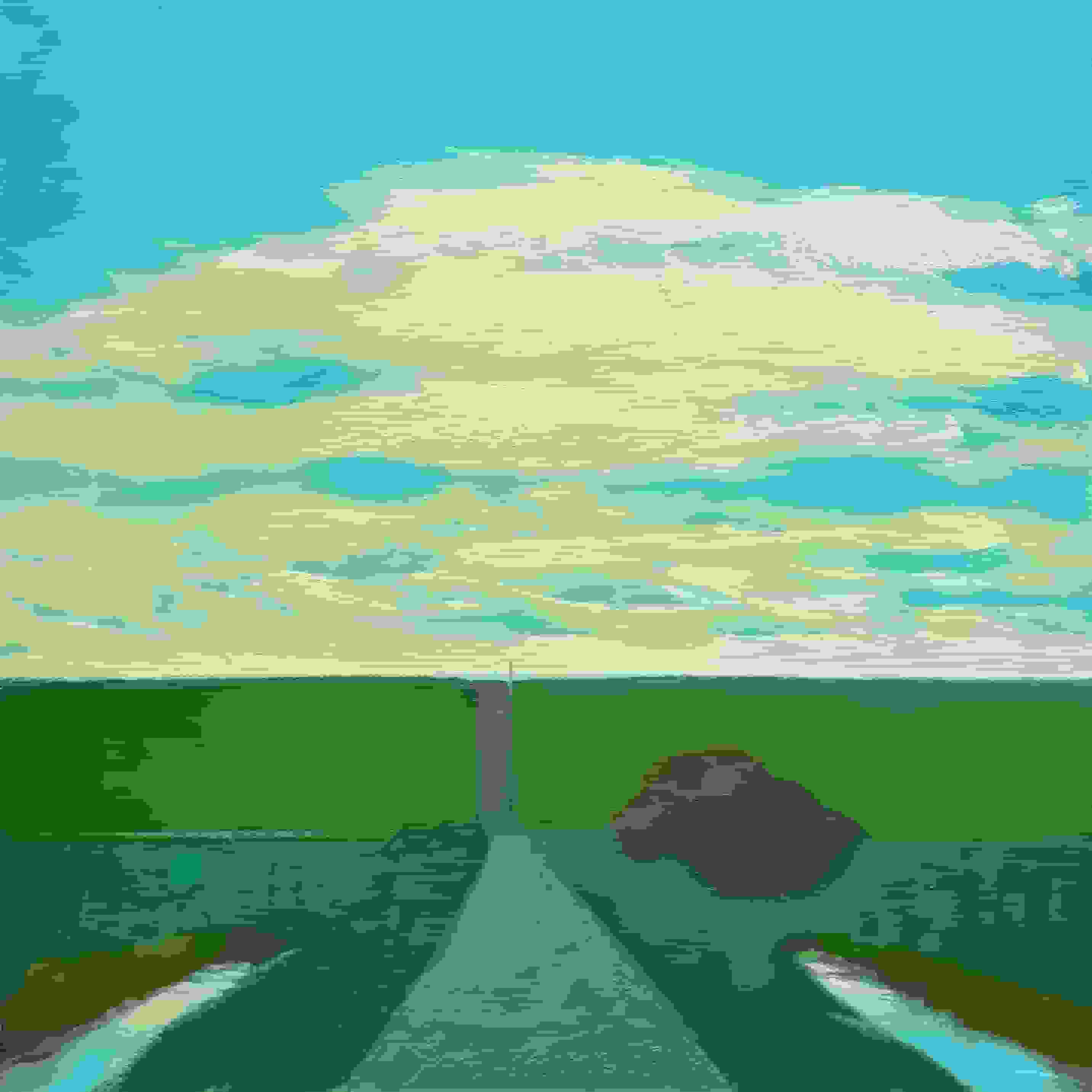 Jentsje Popma - Zeedijk met wolkenlucht (zonder lijst)