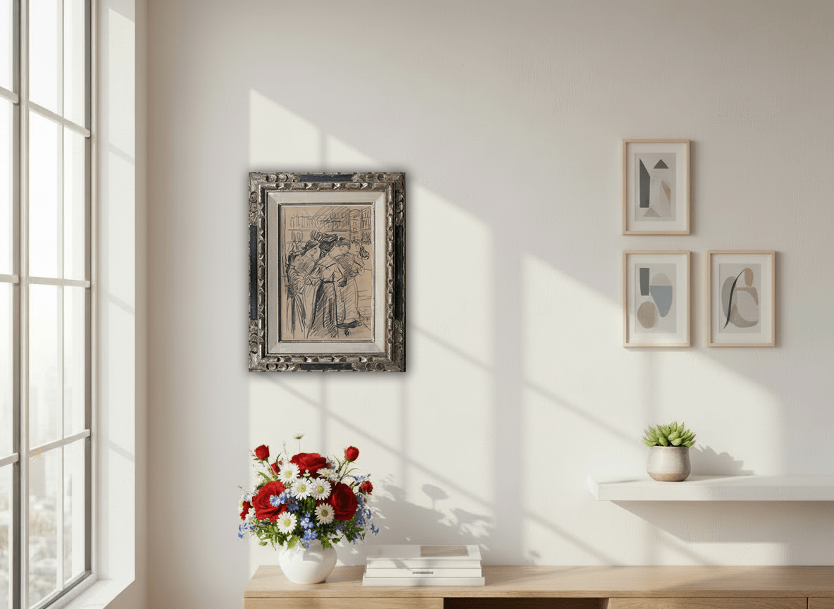 Naaisters op de Place Vendôme in Parijs zonder lijst