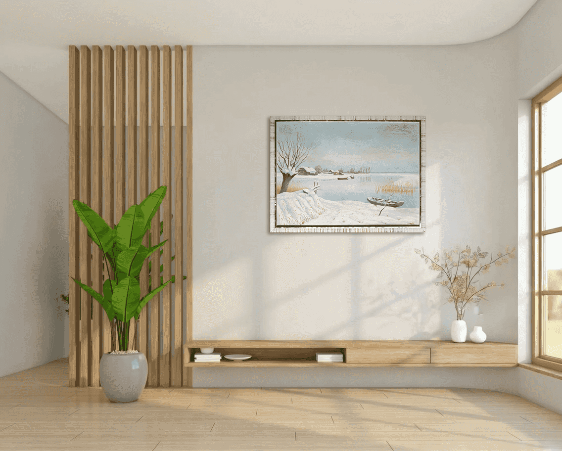 Dirk Smorenberg - Wintergezicht bij Loosdrecht (in interieur)