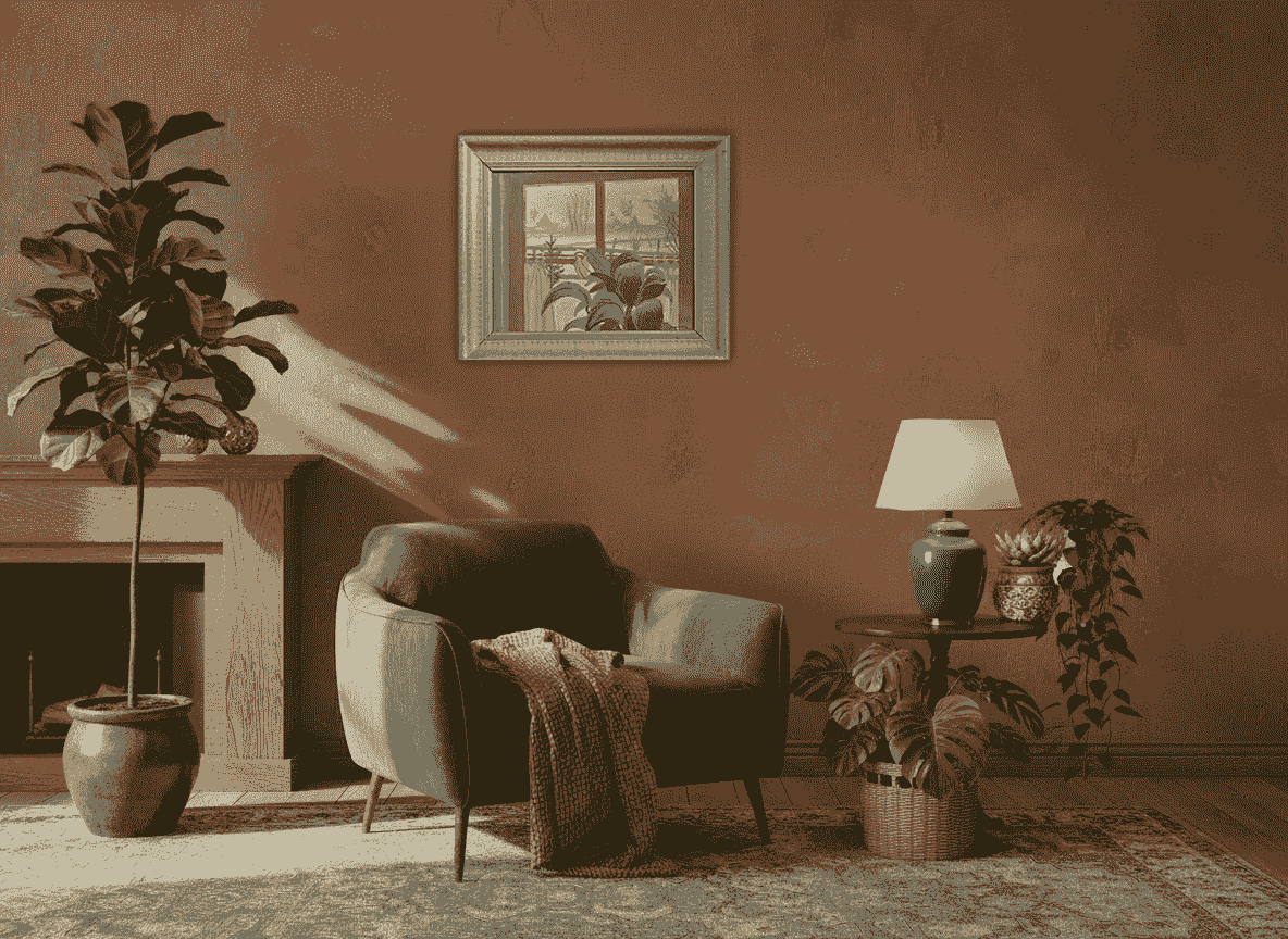 Dirk Smorenberg - Winters Loosdrecht vanuit het huis (in interieur)