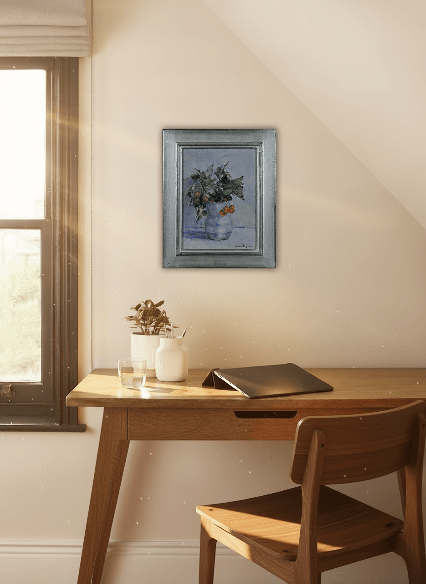 Herman Bogman - Bessentakjes in een witte vaas (in interieur)