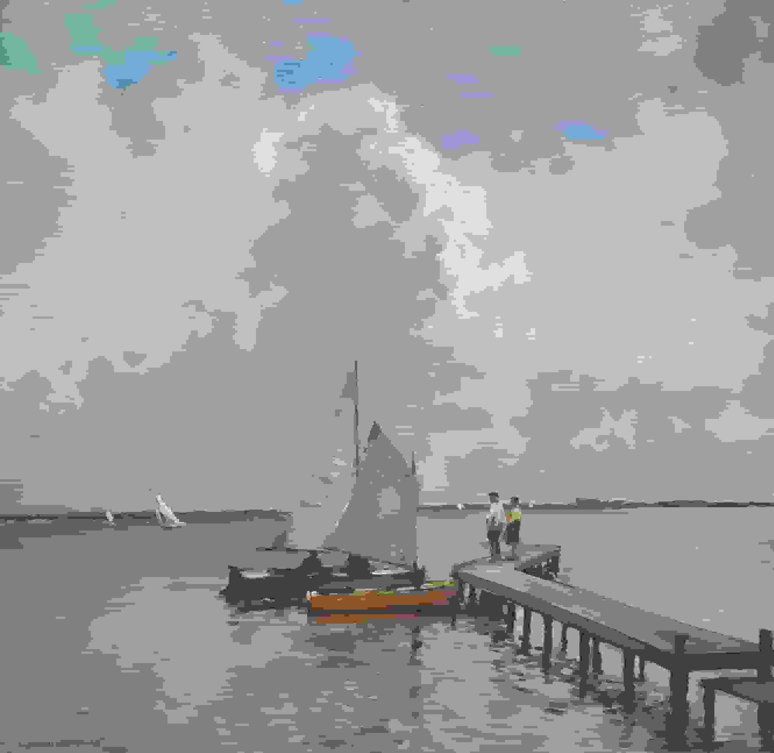 Cornelis Vreedenburgh - Zeilboot op de Loosdrechtseplas (zonder lijst)