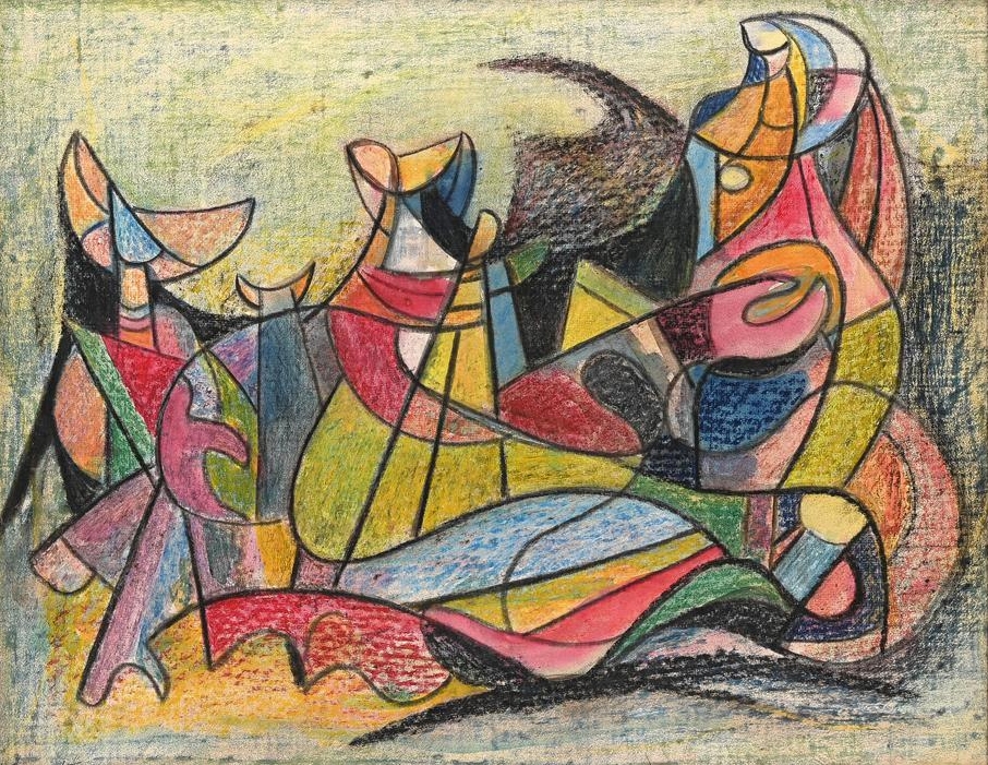 Surrealistische compositie zonder lijst